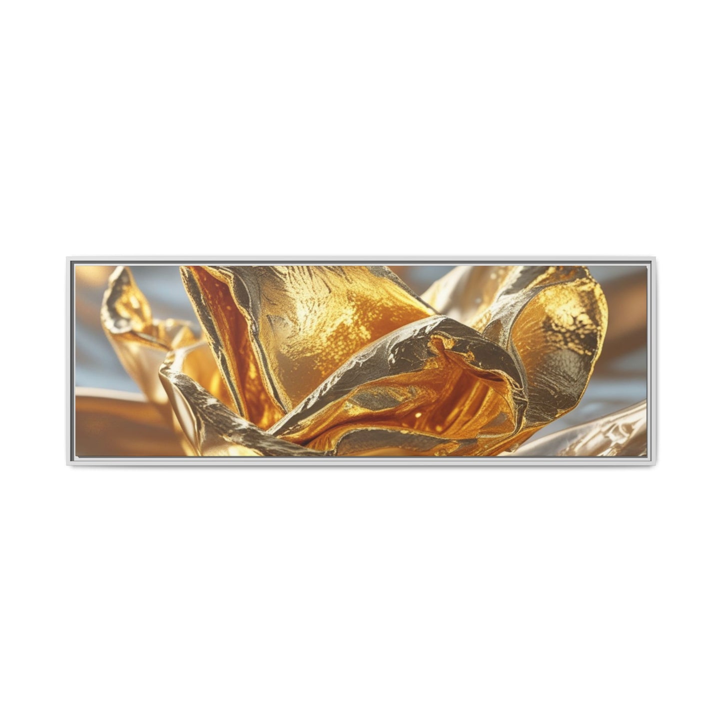Gold Foil Rose Canvas Art - Elegant Home Decor
