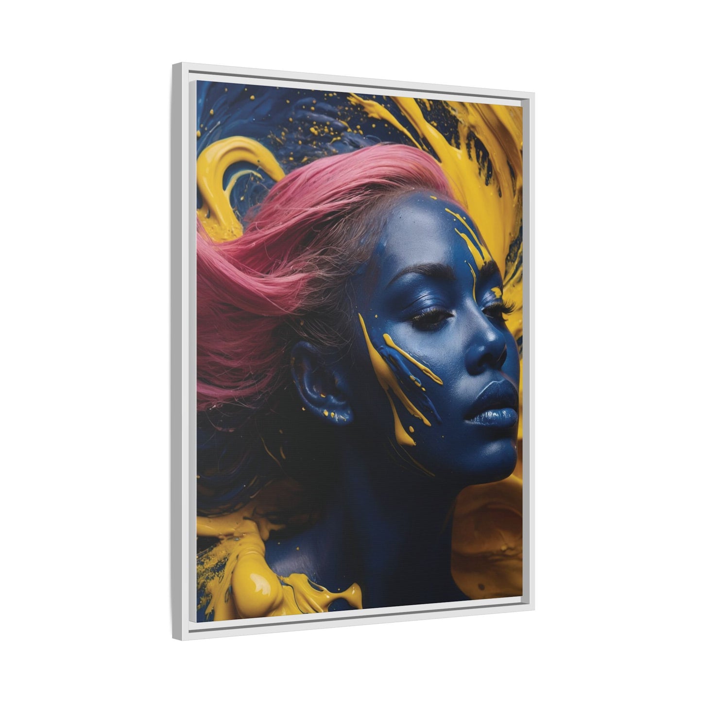 Vibrant Abstract Art Print - Multicolor Framed Canvas Wall Decor