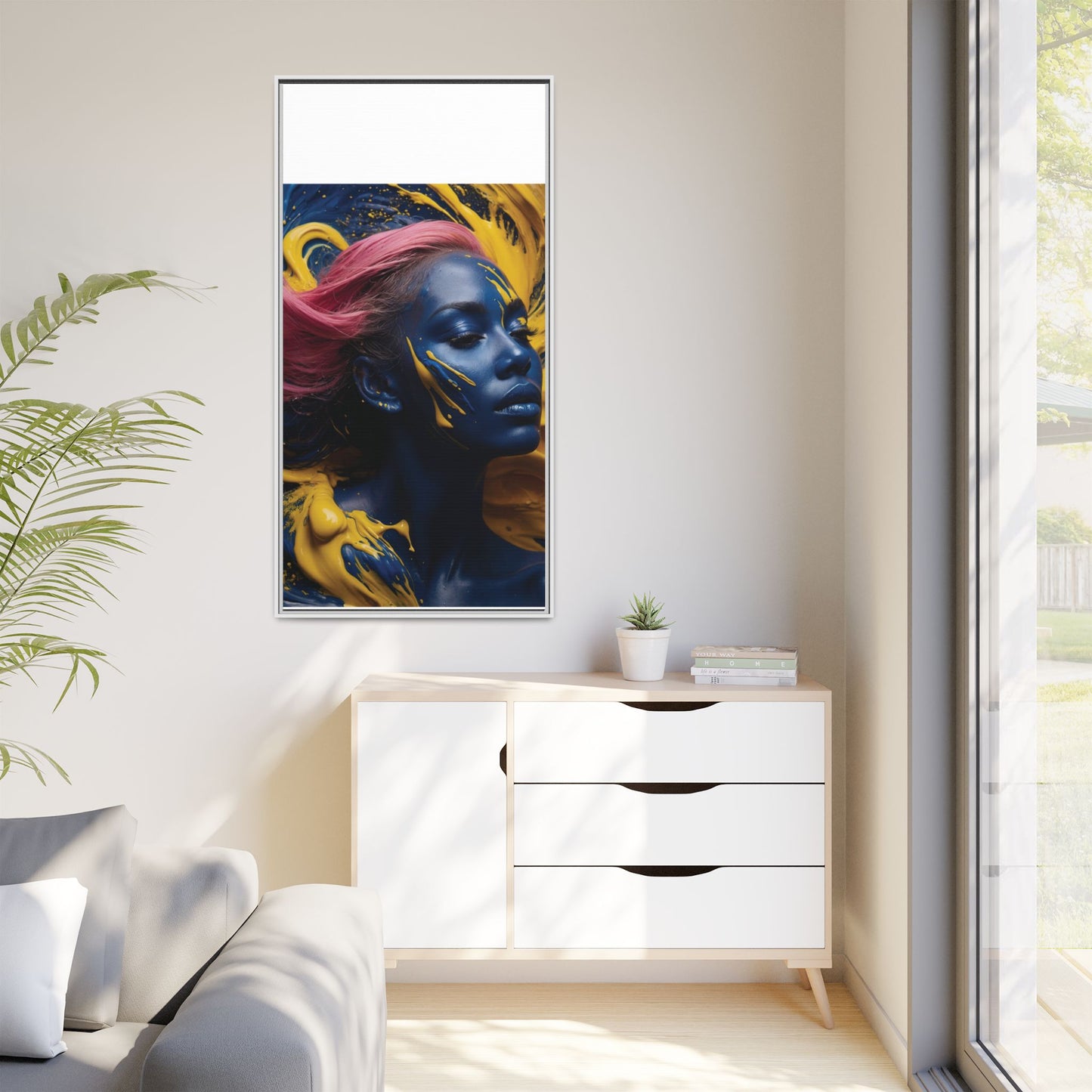 Vibrant Abstract Art Print - Multicolor Framed Canvas Wall Decor