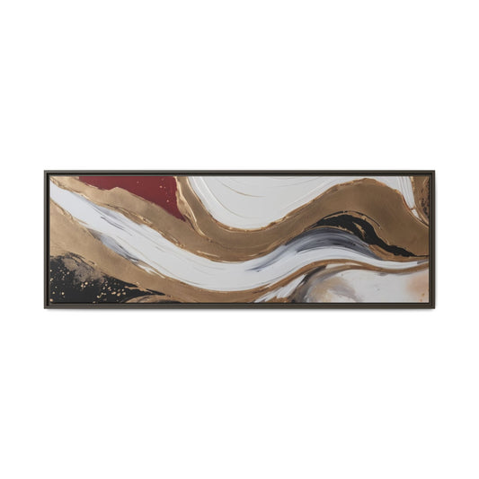 Modern Abstract Framed Canvas Art - Multi-Color Wave Design for Home Decor