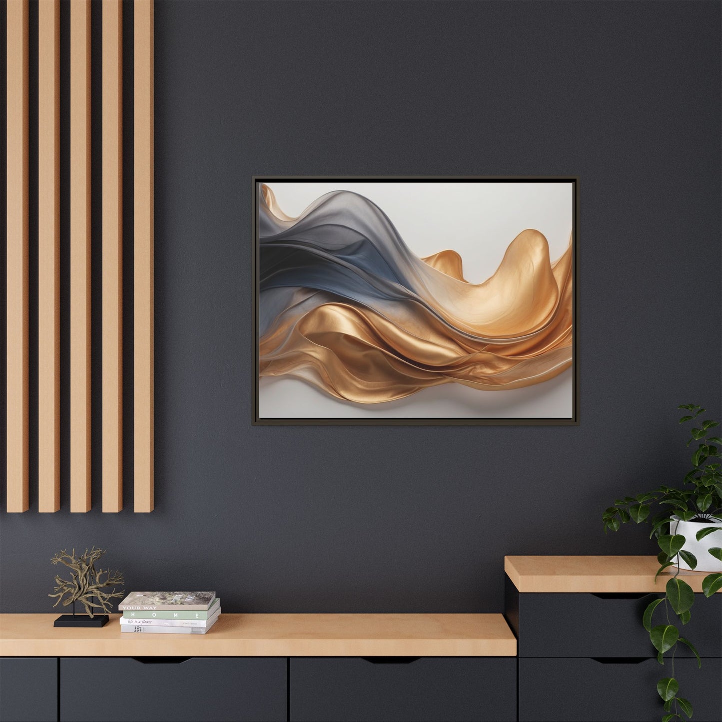 Abstract Matte Canvas Art Print - Framed Multi-color Wall Decor