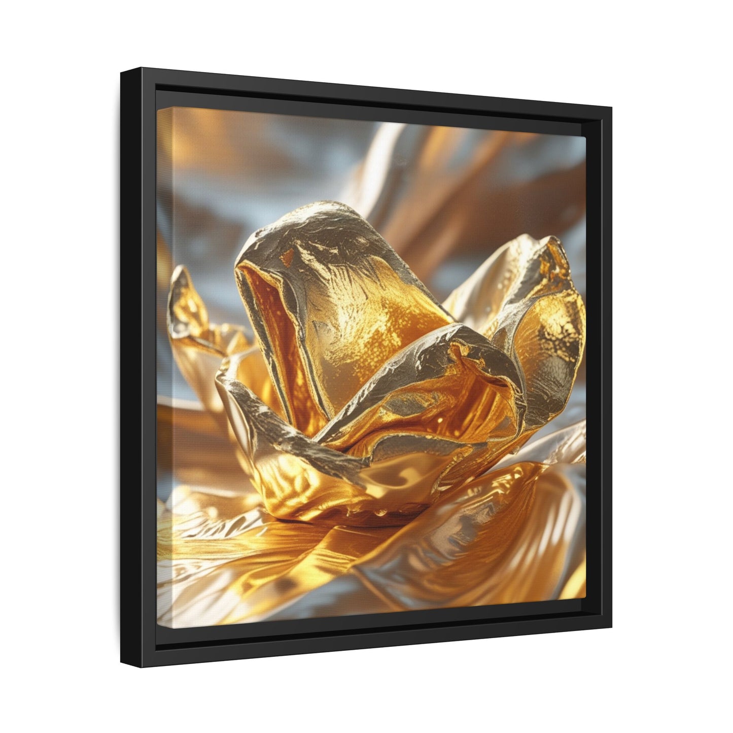 Gold Foil Rose Canvas Art - Elegant Home Decor