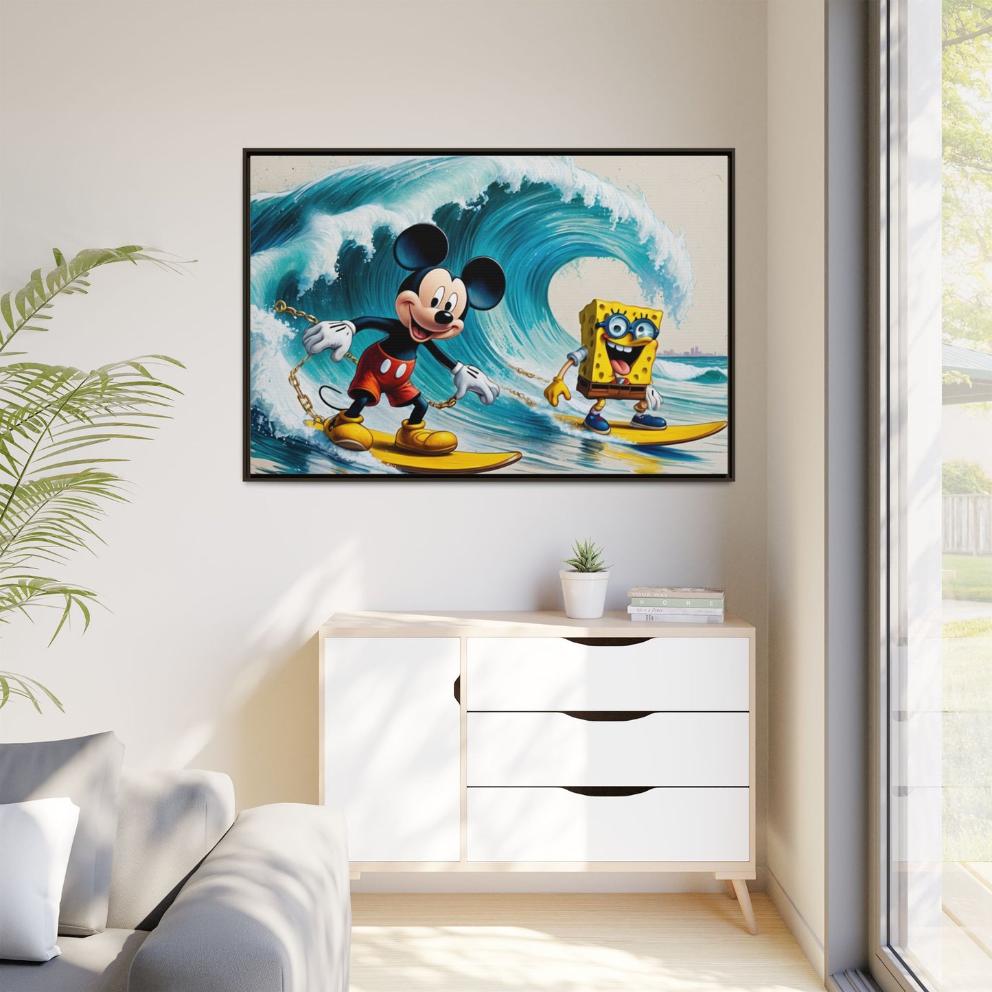 Vibrant Framed Art Print - Bold Floral Fantasy