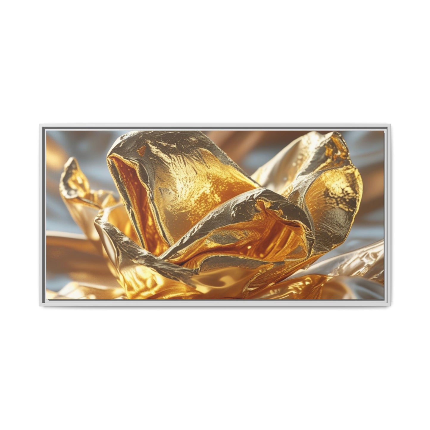 Gold Foil Rose Canvas Art - Elegant Home Decor