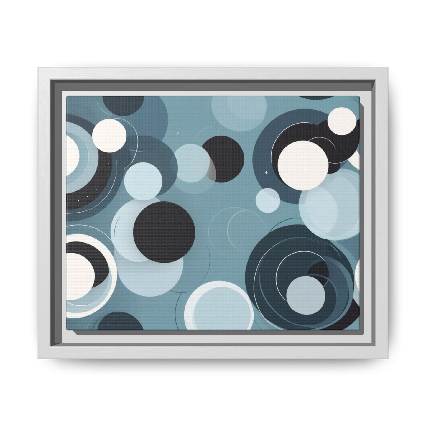 Modern Abstract Framed Canvas Art - Multi-Color Circles Decoration