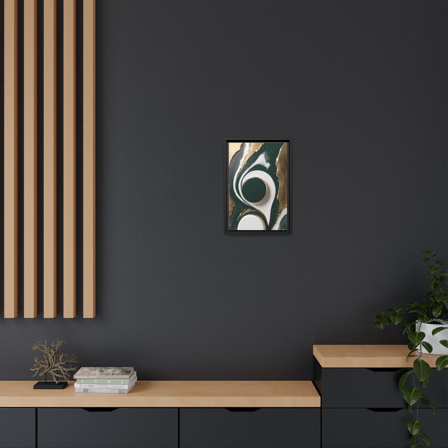 Elegant Abstract Framed Canvas Art - Modern Multi-Color Home Decor