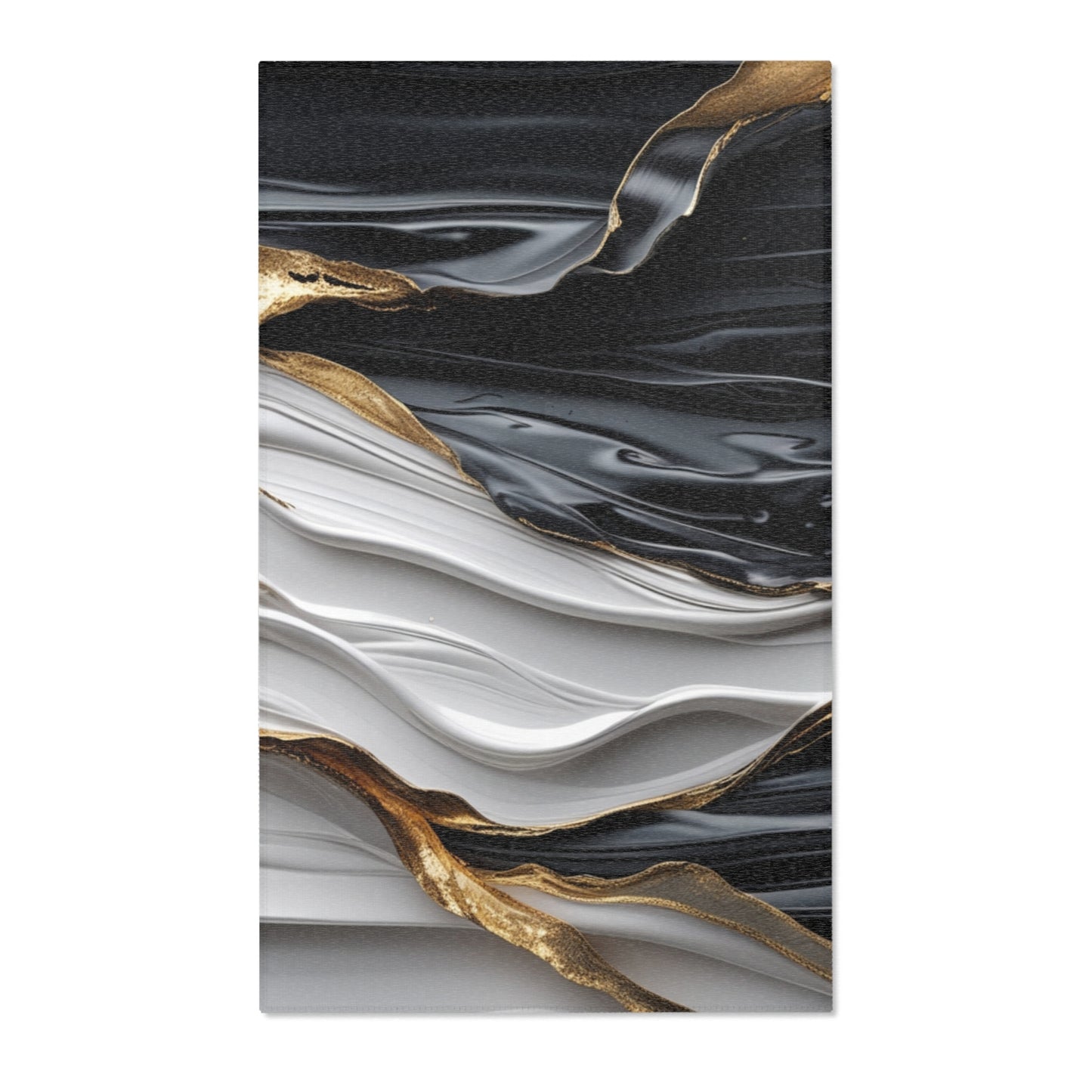 Elegant Marble Area Rug with Metallic Accents - Modern Home Decor