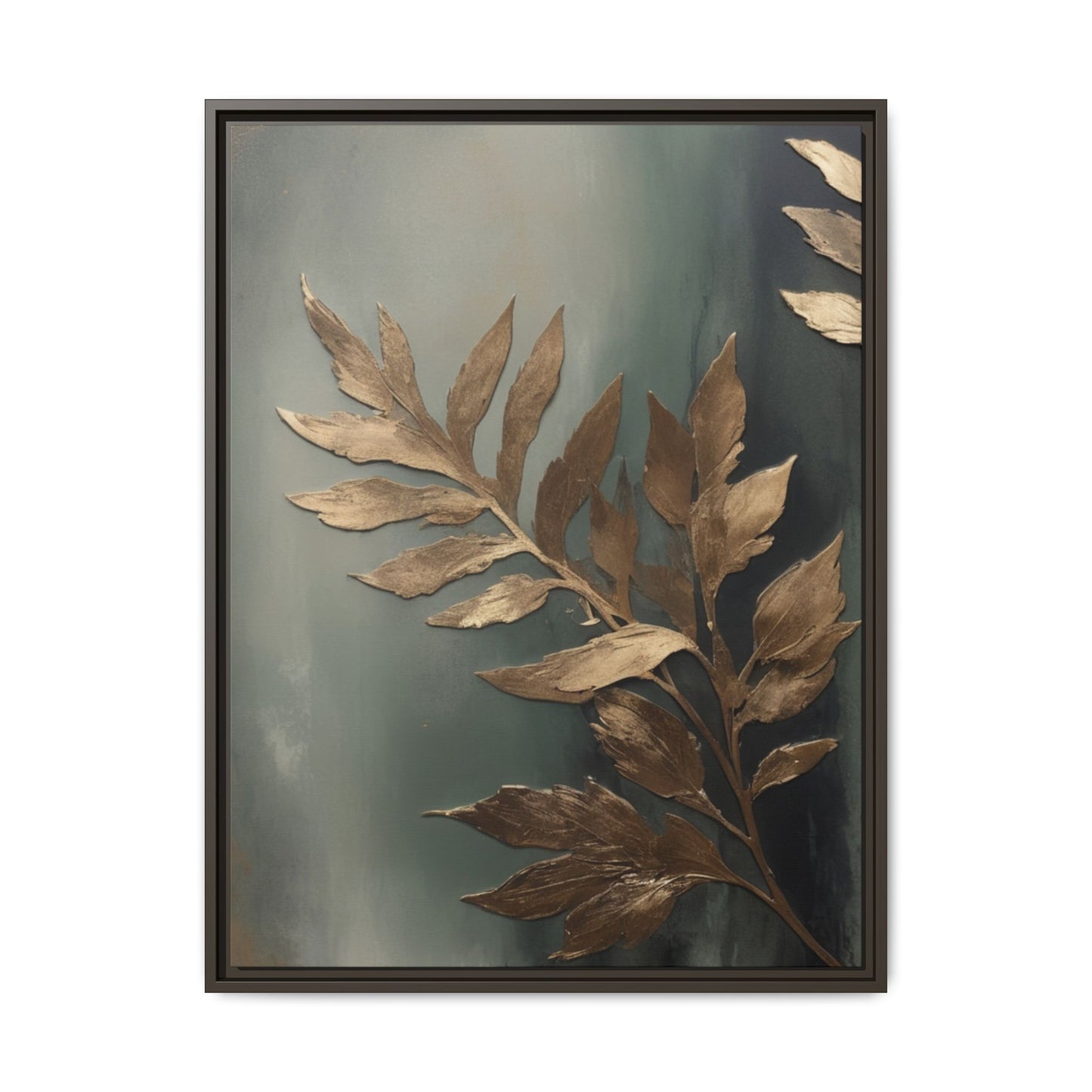 luxury Gold Leaf Framed Canvas Art - Multi-color Home Decor