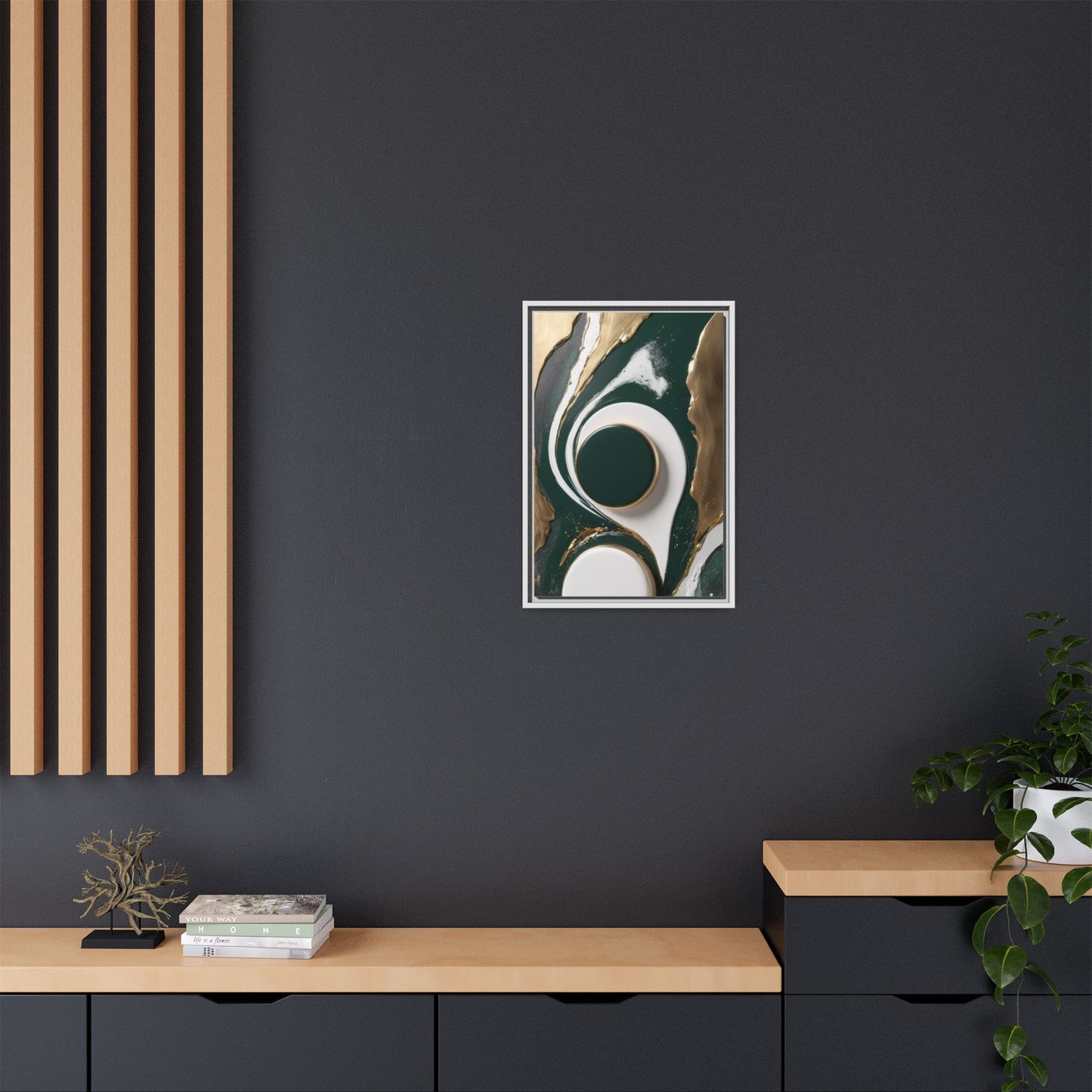 Elegant Abstract Framed Canvas Art - Modern Multi-Color Home Decor
