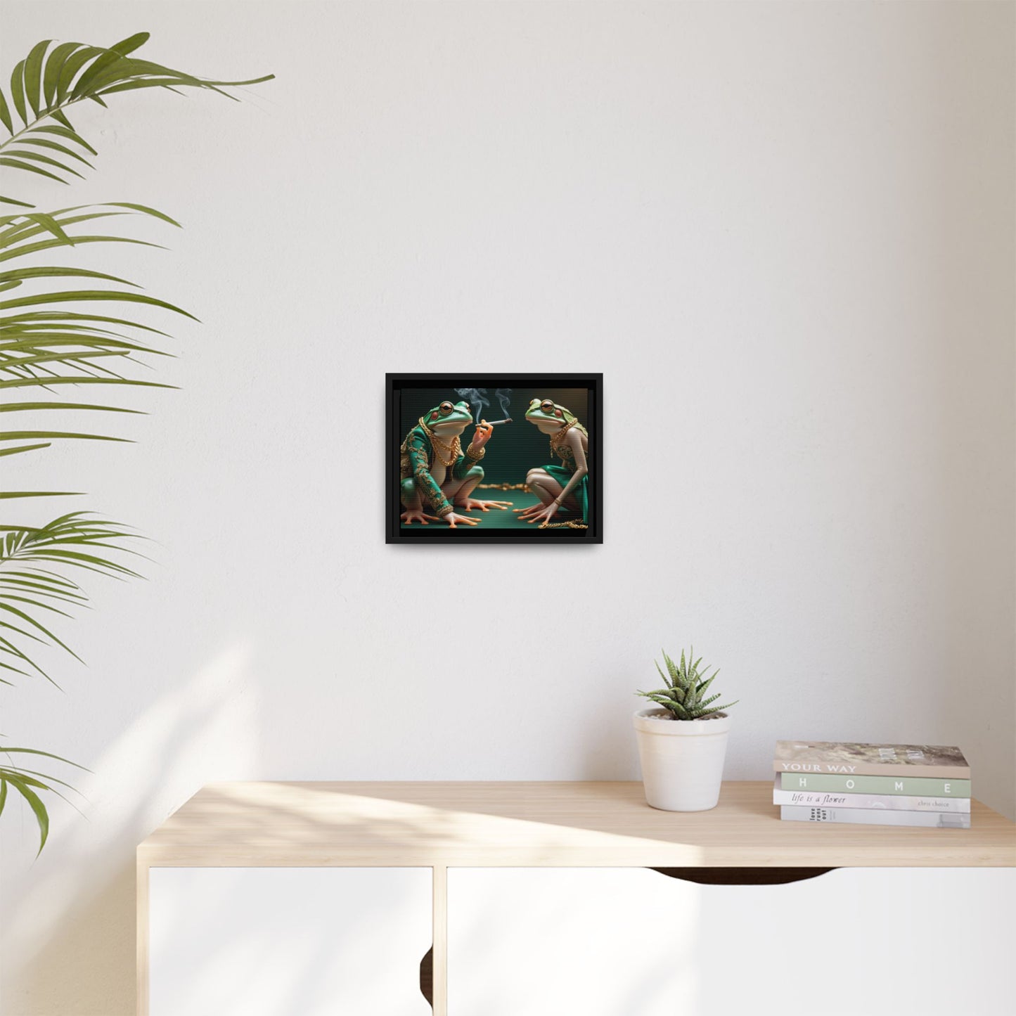 Whimsical Frog Art Print - Framed Canvas for Unique Home Decor