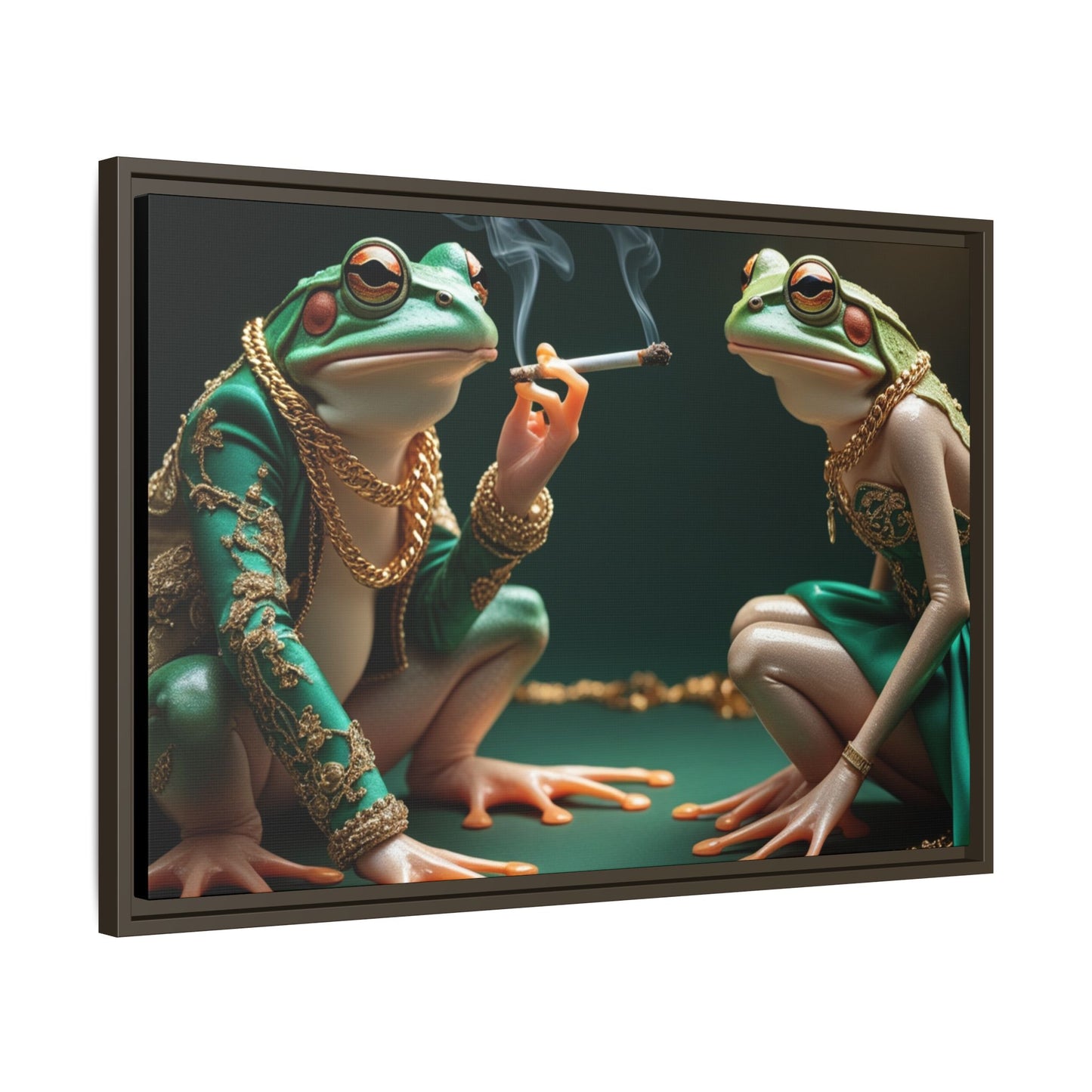 Whimsical Frog Art Print - Framed Canvas for Unique Home Decor