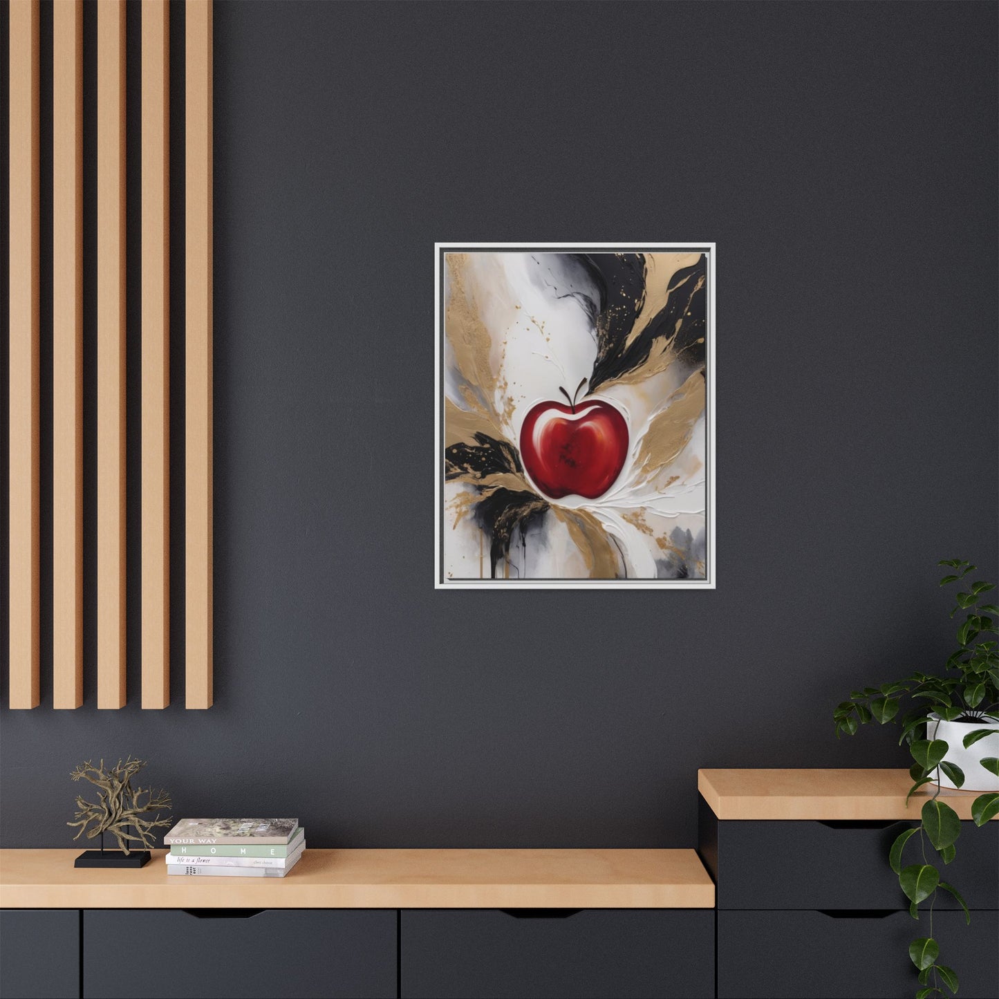 Elegant Apple Canvas Art Print - Framed Wall Decor