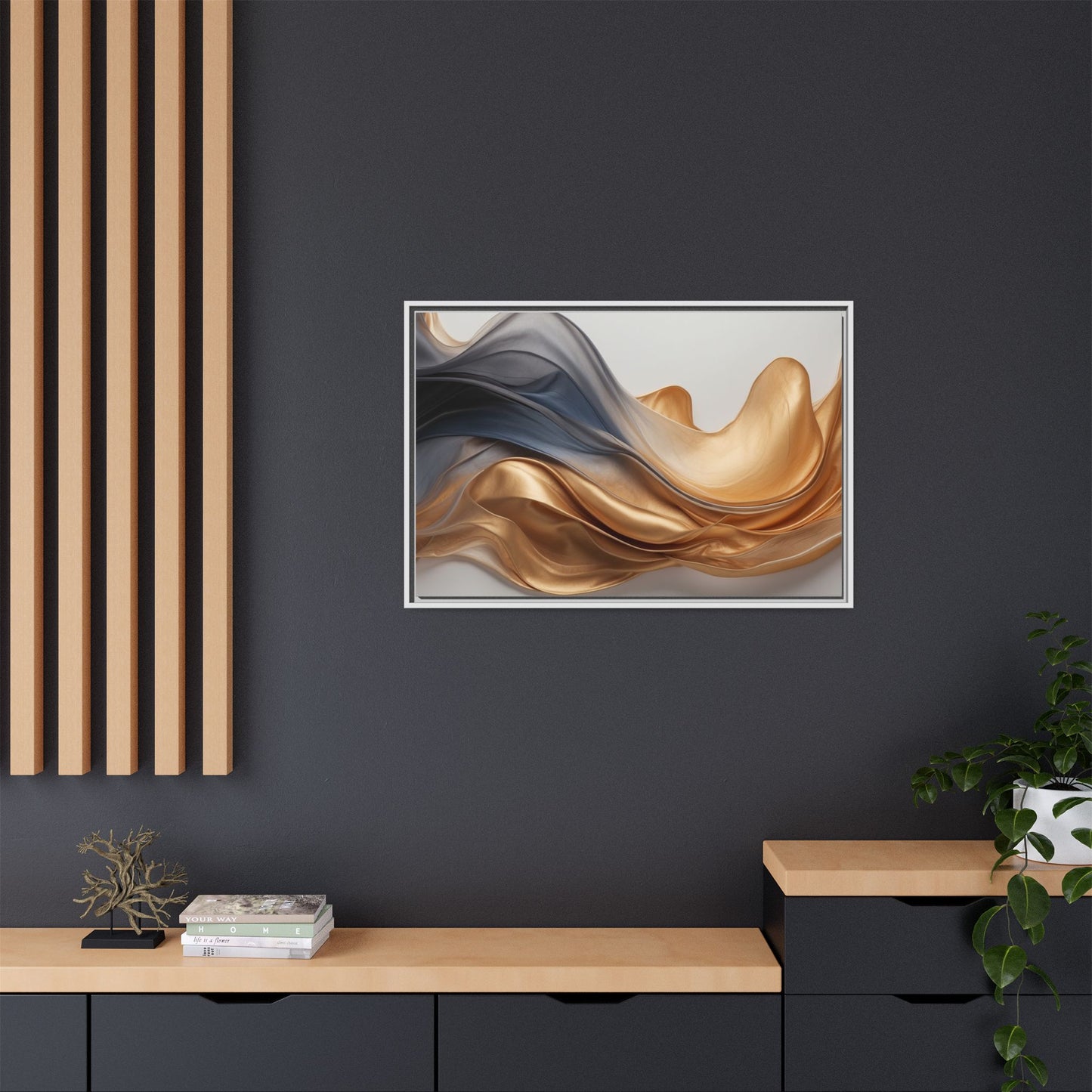 Abstract Matte Canvas Art Print - Framed Multi-color Wall Decor