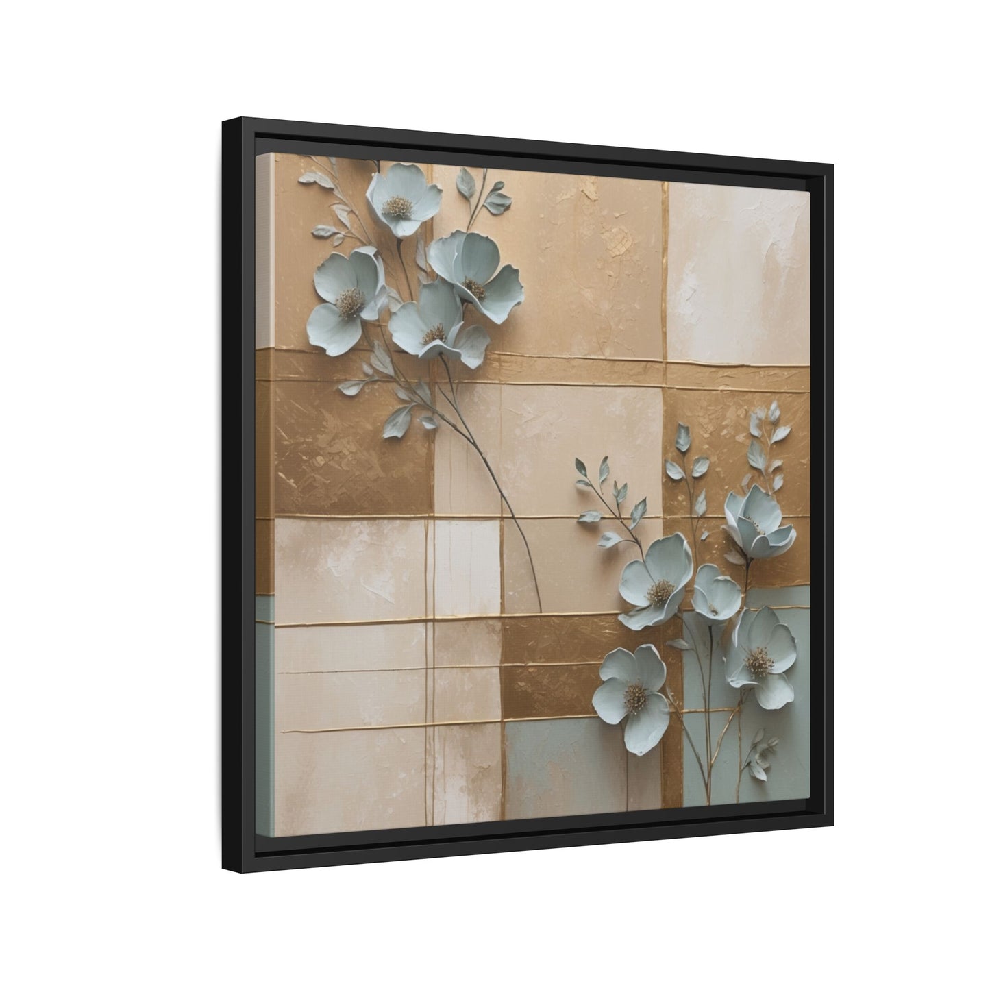 Elegant Floral Wall Art - Framed Matte Canvas Decor