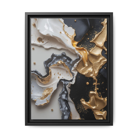 Abstract Framed Canvas Art - Elegant Multi-Color Design for Home Decor