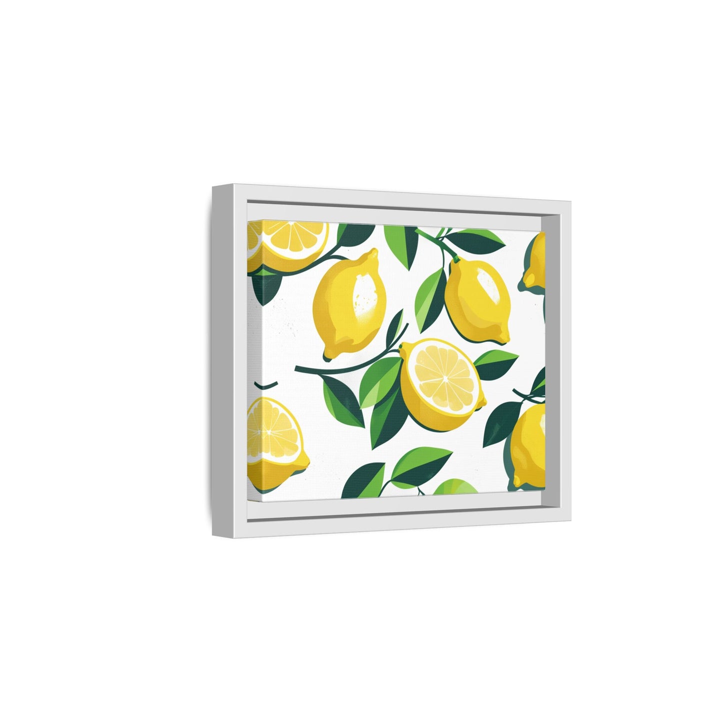 Lemon-Themed Framed Canvas Wall Art - Bright and Fresh Decor