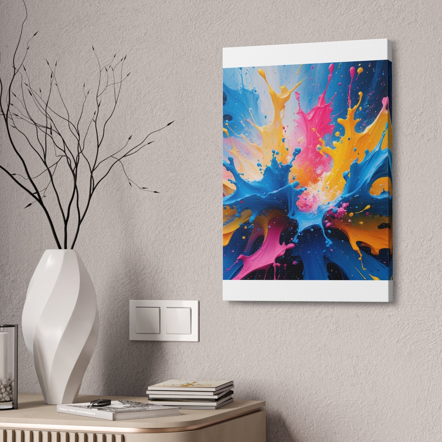 Vibrant Abstract Canvas Art - Colorful Splash Wall Decor