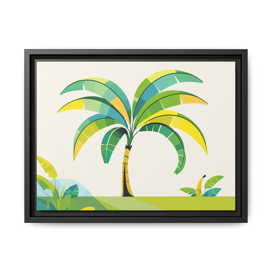 Tropical Palm Tree Canvas Wall Art - Framed Multi-color Decor for Home and Office