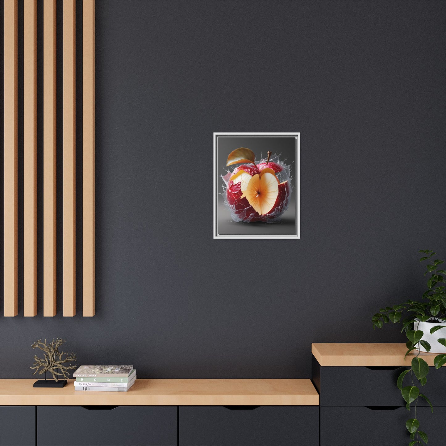 Framed Matte Canvas - Cracked Apple Art - Unique Home Decor