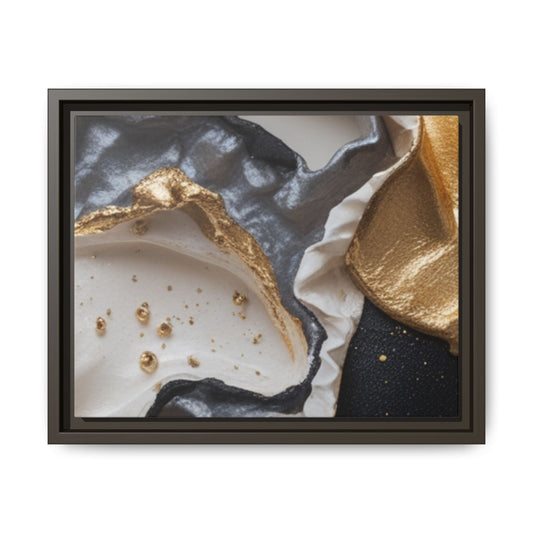 Elegant Framed Canvas Wall Art - Multi-Color Abstract Design for Modern Decor