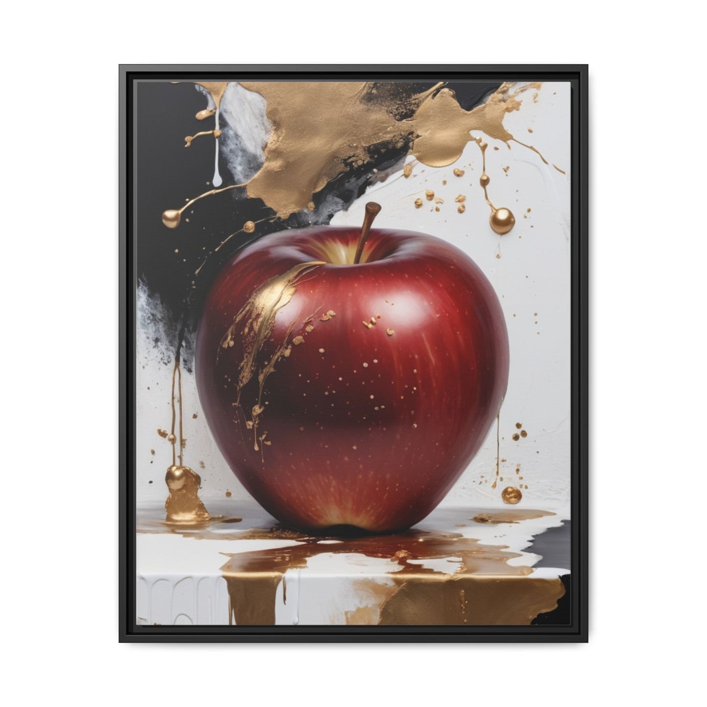 Elegant Apple Art Print - Multi-color Framed Canvas