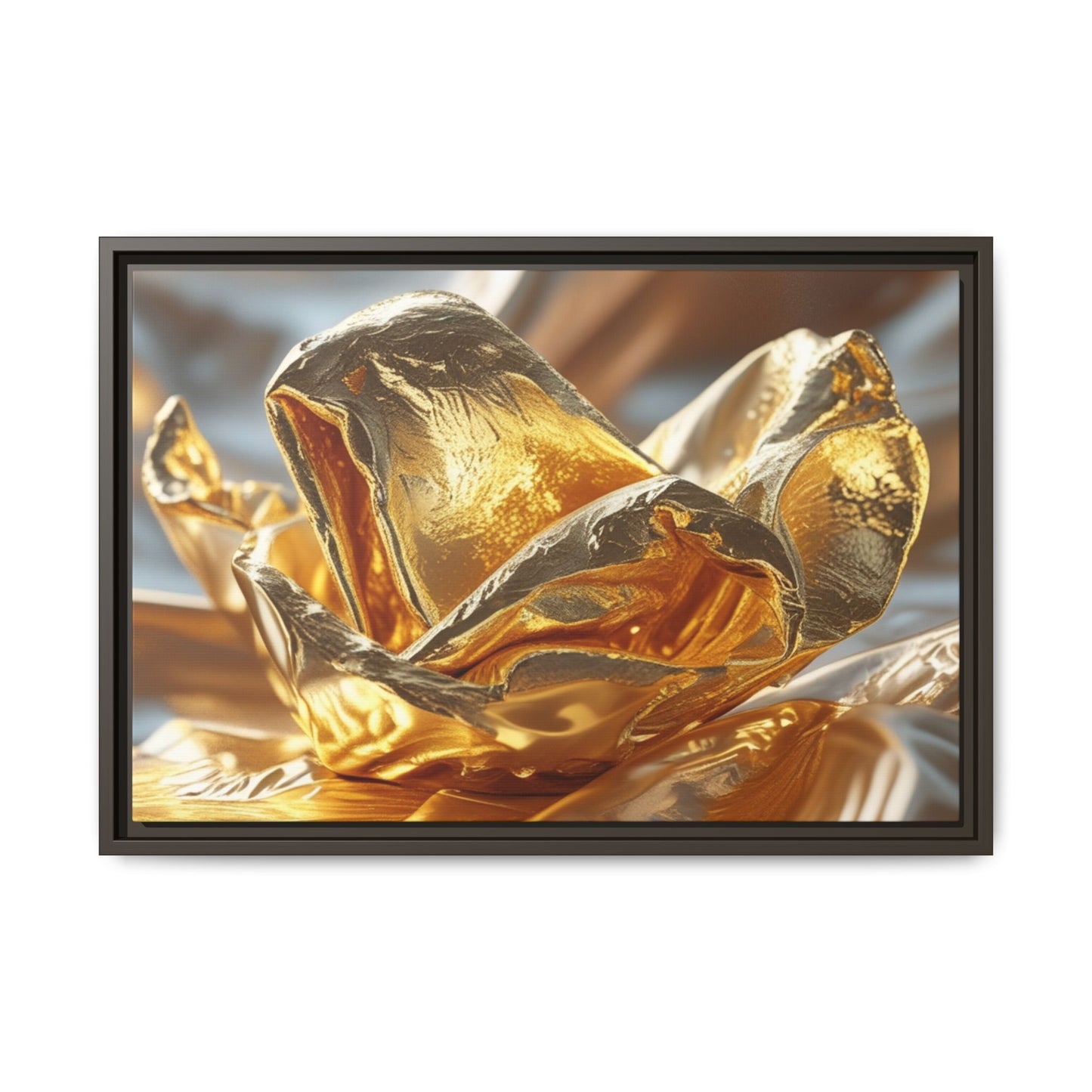 Gold Foil Rose Canvas Art - Elegant Home Decor
