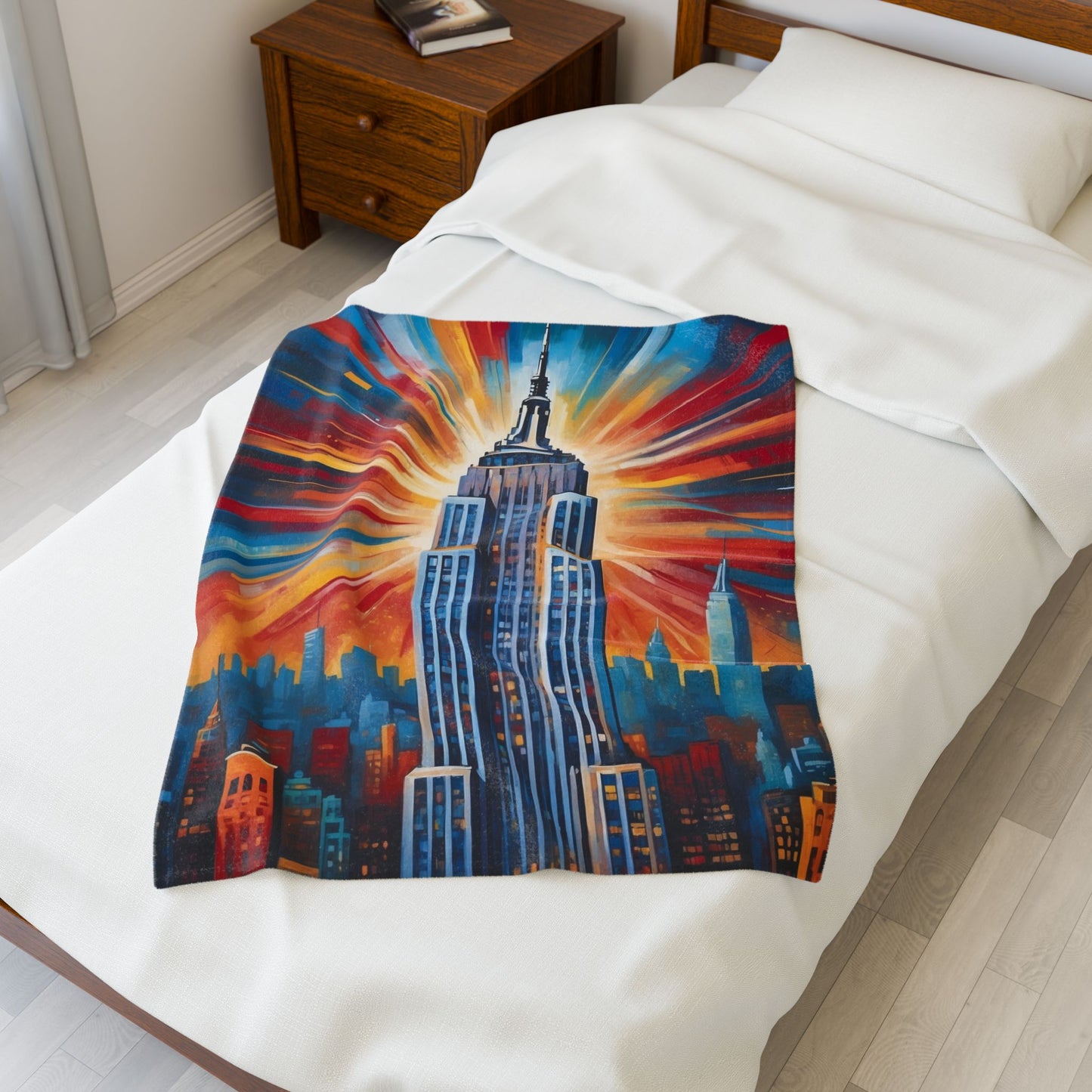 Cityscape Velveteen Plush Blanket | Cozy Skyline Design for Comfort & Style