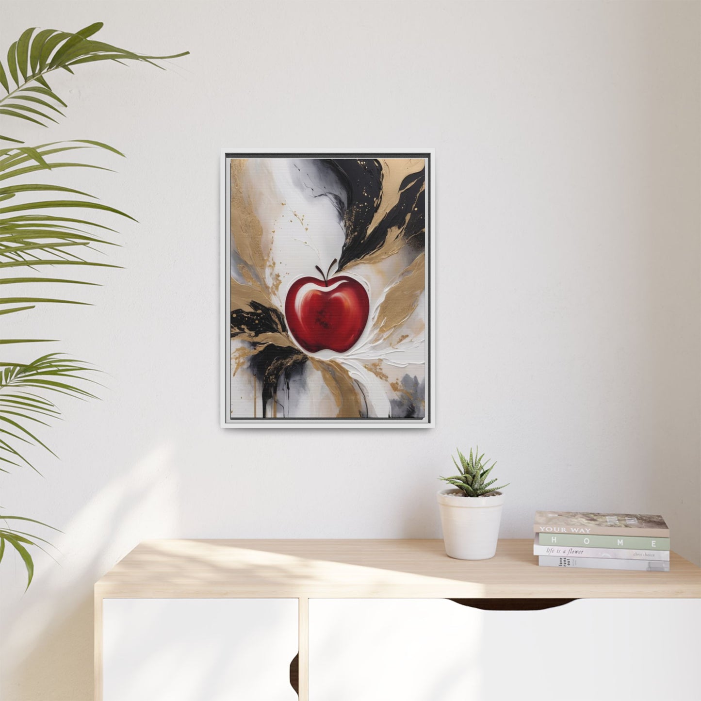 Elegant Apple Canvas Art Print - Framed Wall Decor