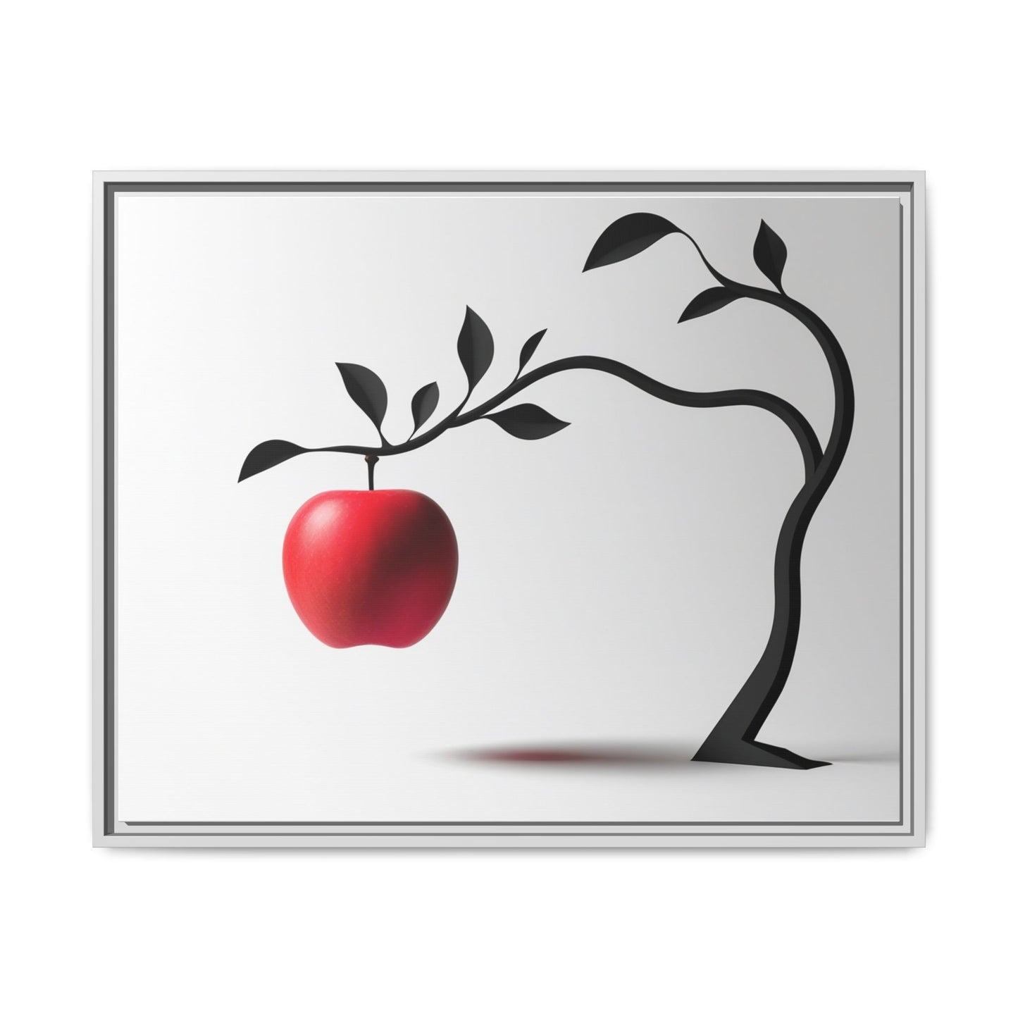Modern Framed Canvas Art - Red Apple Tree Decor for Home & Office