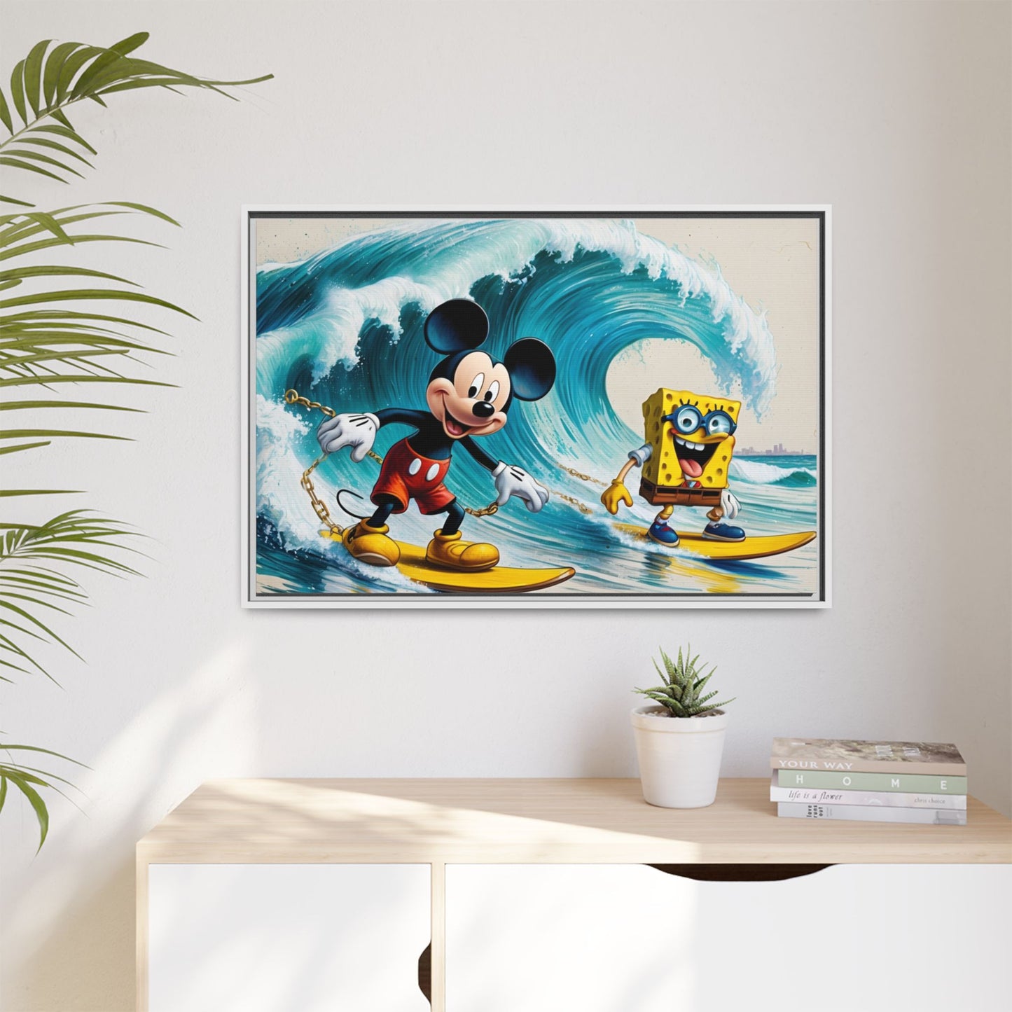 Vibrant Framed Art Print - Bold Floral Fantasy