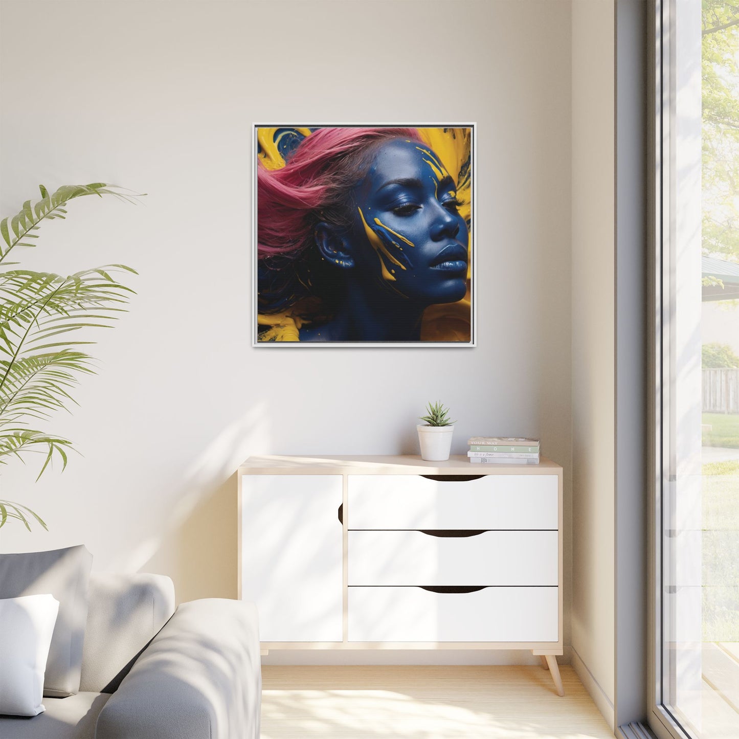 Vibrant Abstract Art Print - Multicolor Framed Canvas Wall Decor