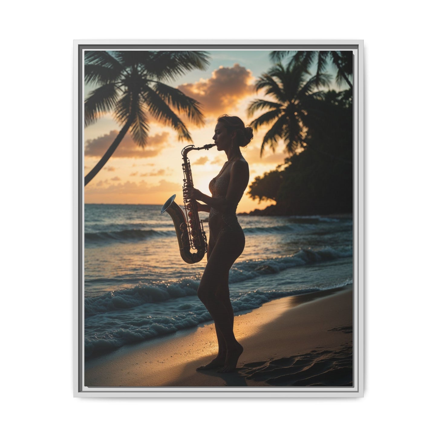 Saxophone Sunset on the beach