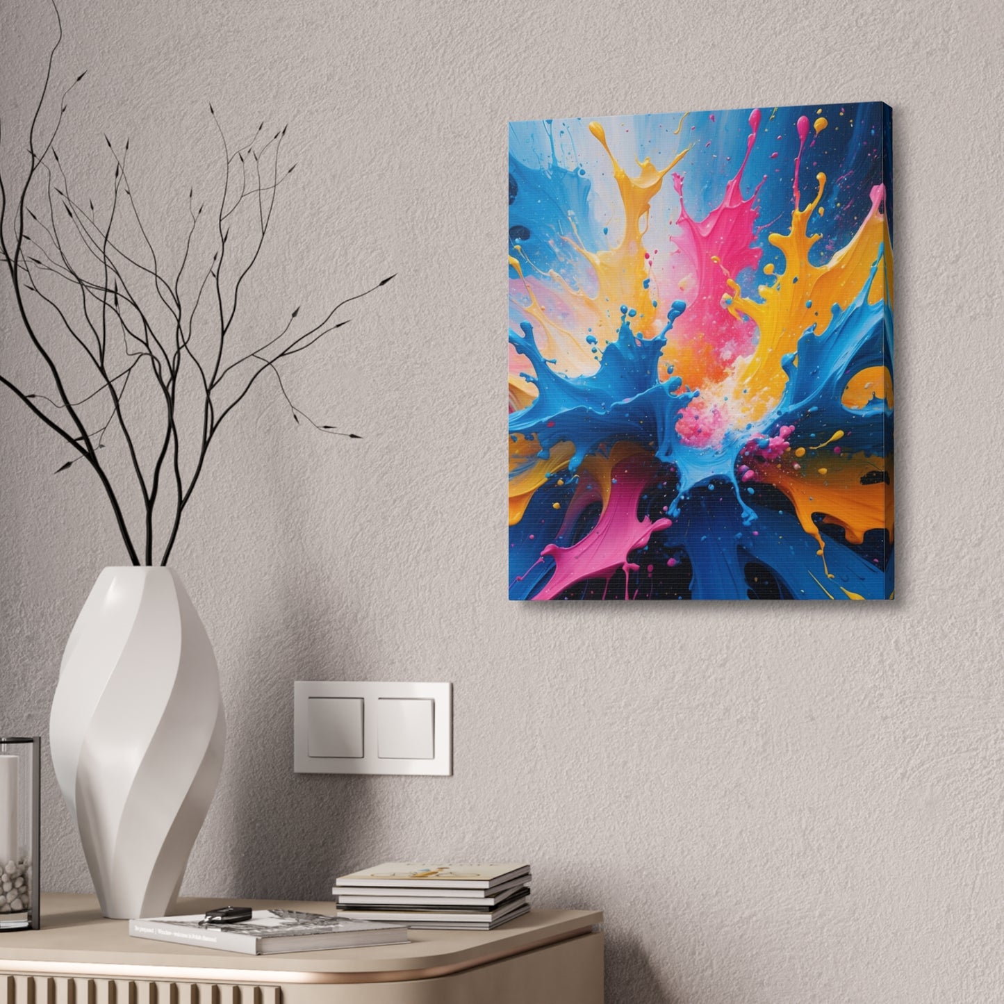 Vibrant Abstract Canvas Art - Colorful Splash Wall Decor