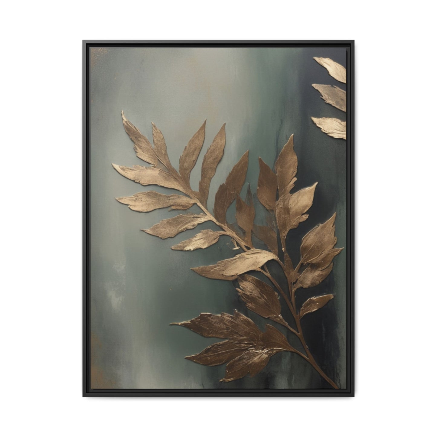 luxury Gold Leaf Framed Canvas Art - Multi-color Home Decor