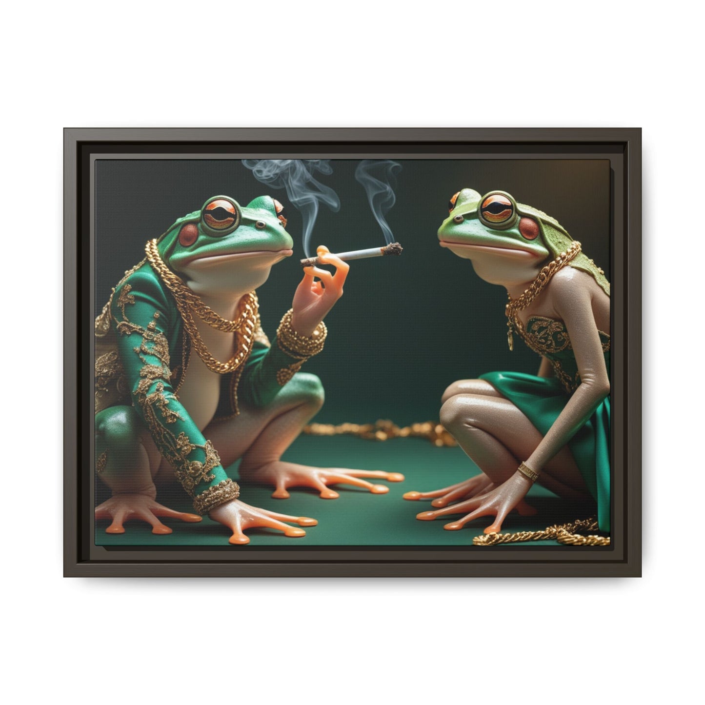 Whimsical Frog Art Print - Framed Canvas for Unique Home Decor