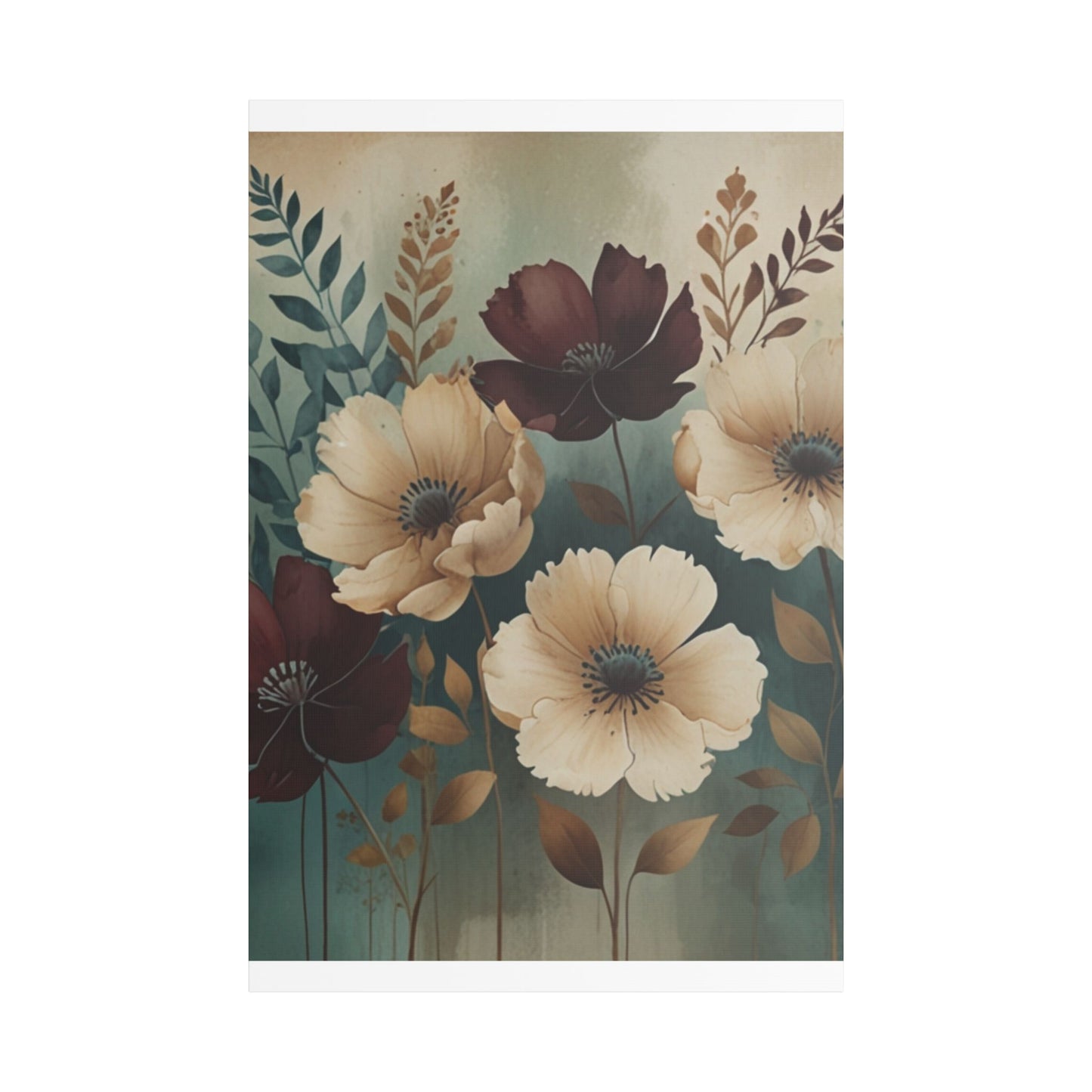 Floral Satin Canvas Art | Nature-Inspired Wall Décor