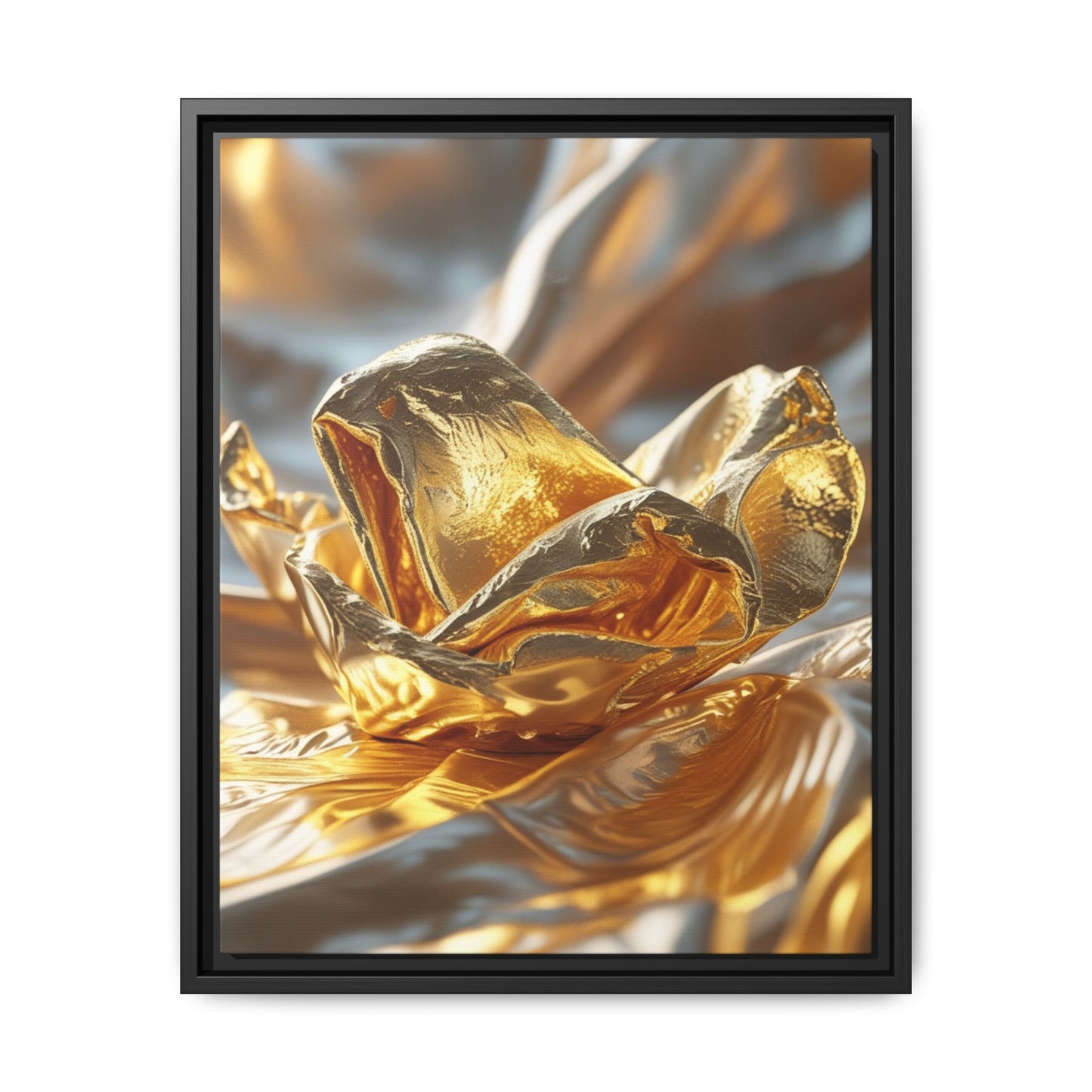 Gold Foil Rose Canvas Art - Elegant Home Decor