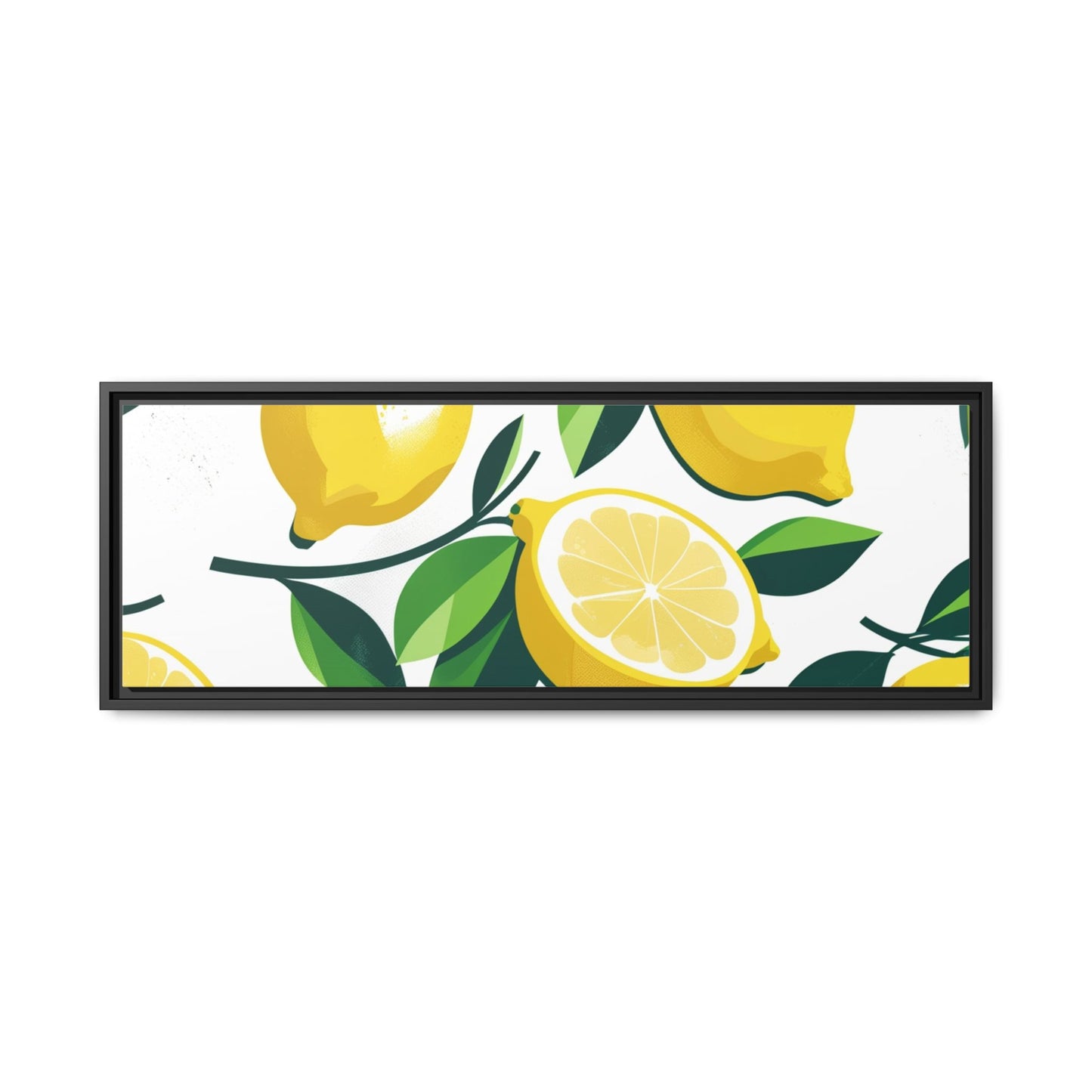 Lemon-Themed Framed Canvas Wall Art - Bright and Fresh Decor