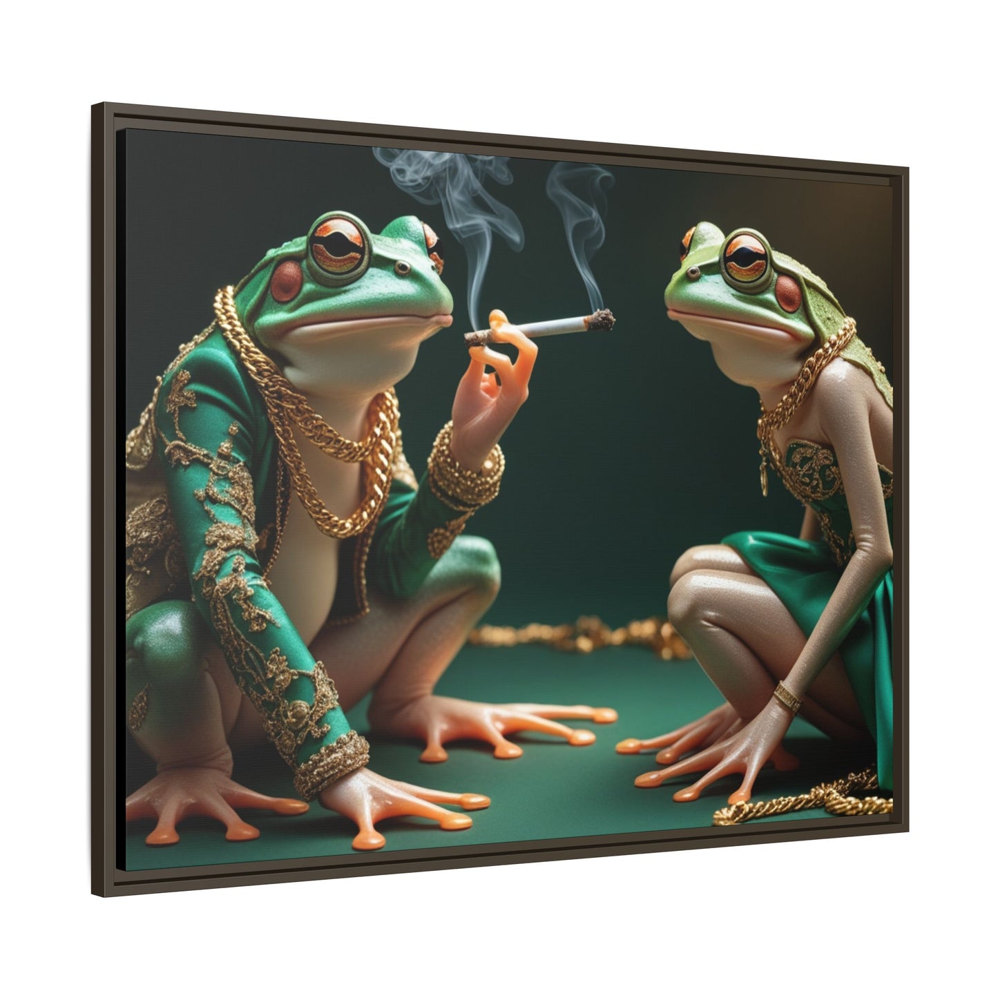 Whimsical Frog Art Print - Framed Canvas for Unique Home Decor