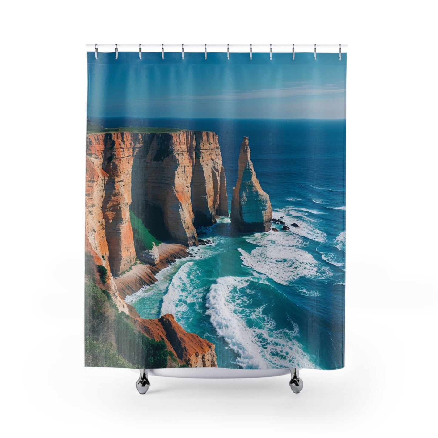 Coastal Cliffs Shower Curtain - Ocean View Bathroom Decor