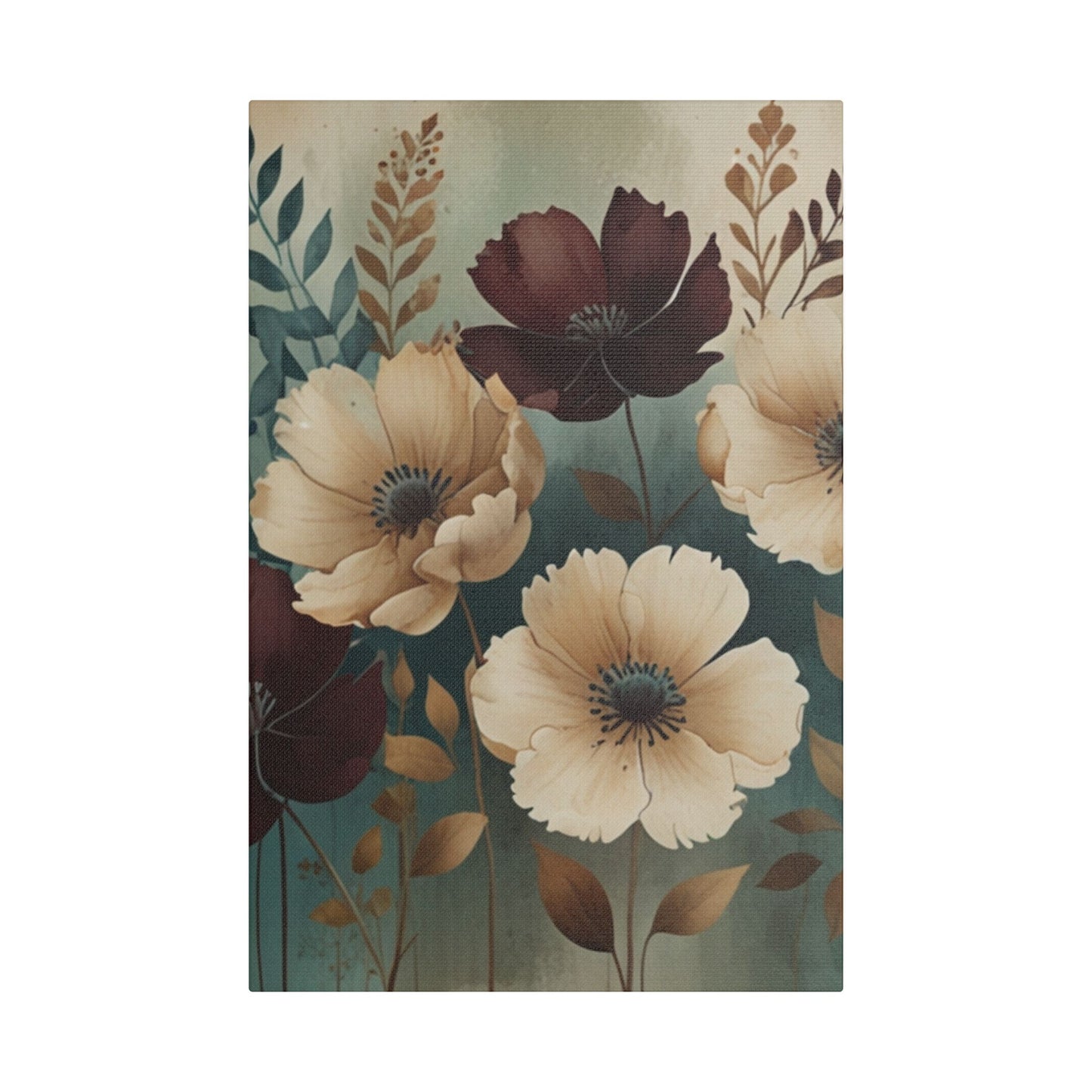 Floral Satin Canvas Art | Nature-Inspired Wall Décor