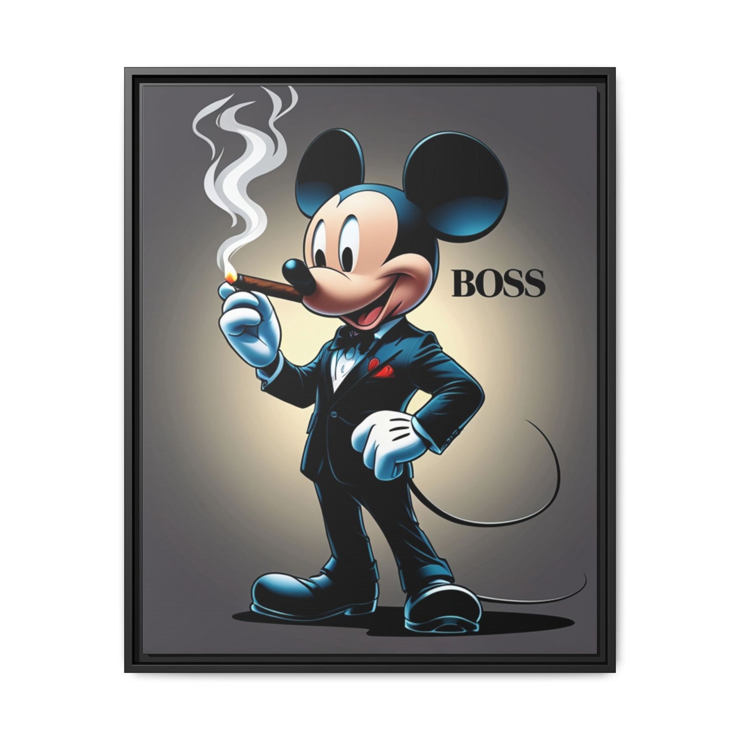 Vintage Boss Mouse Framed Canvas Art