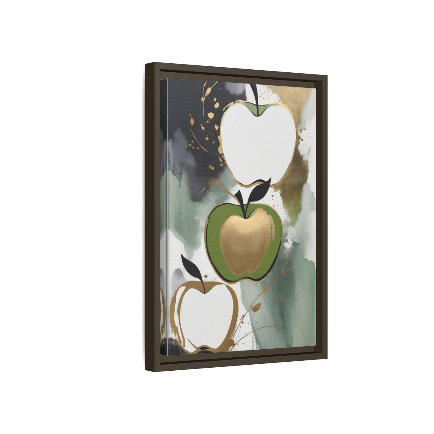 Modern Abstract Apple Canvas Art Print - Colorful Framed Wall Decor