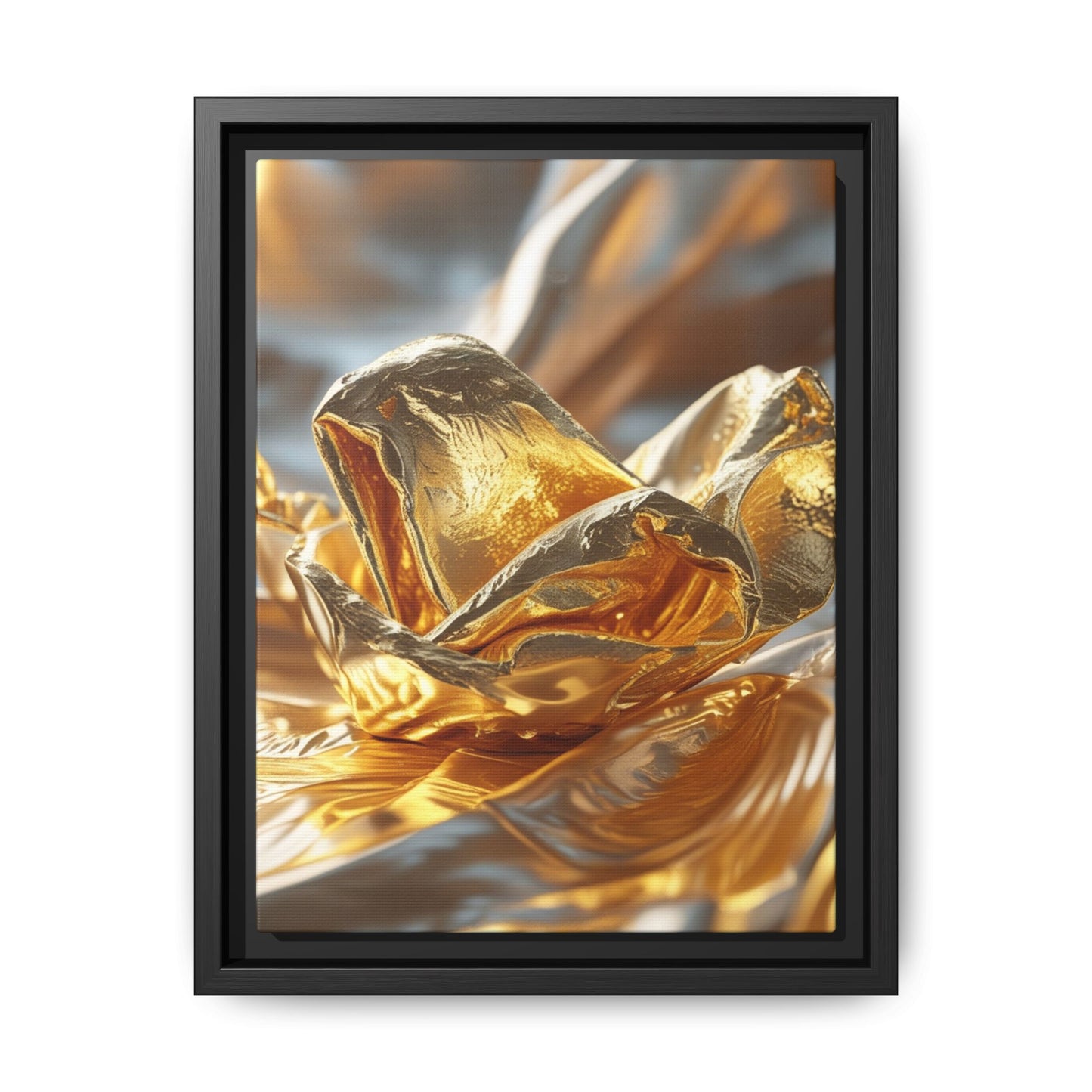 Gold Foil Rose Canvas Art - Elegant Home Decor