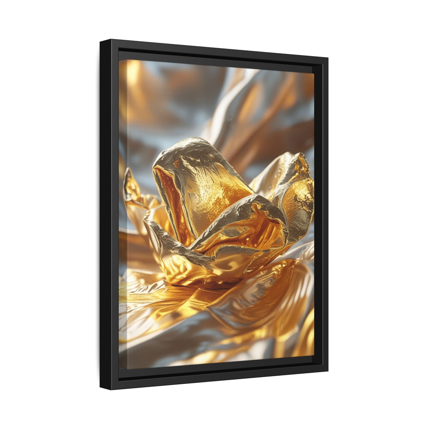 Gold Foil Rose Canvas Art - Elegant Home Decor
