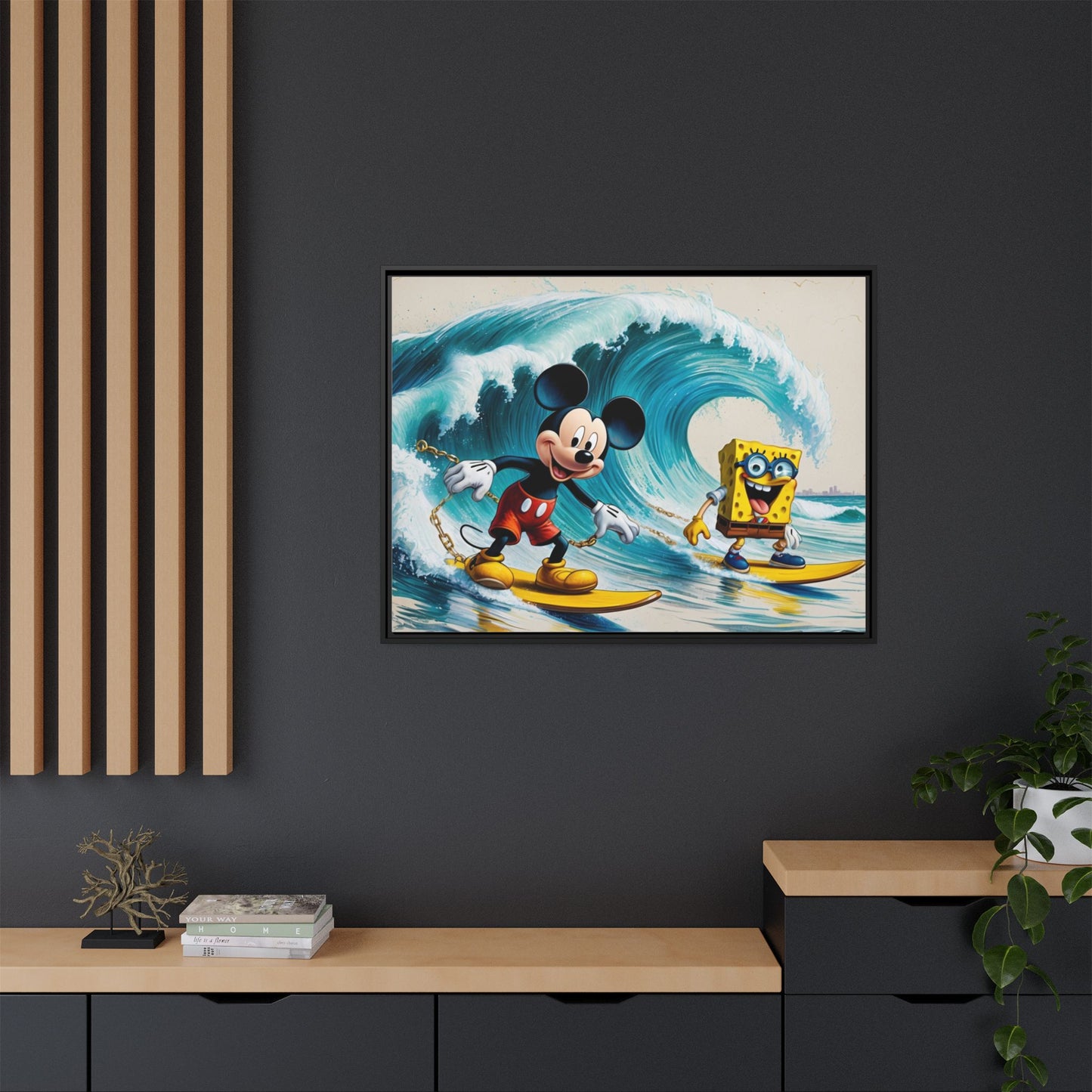 Vibrant Framed Art Print - Bold Floral Fantasy