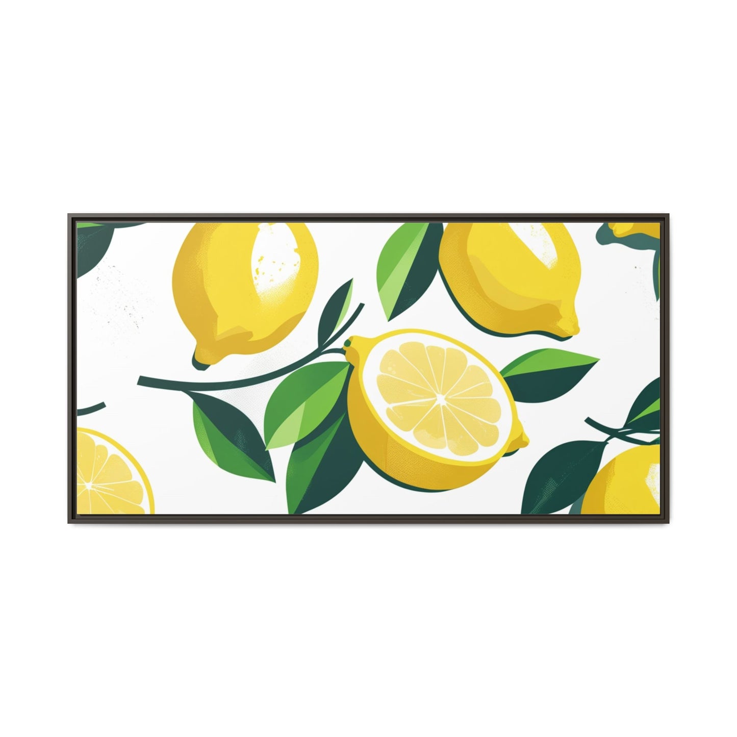 Lemon-Themed Framed Canvas Wall Art - Bright and Fresh Decor