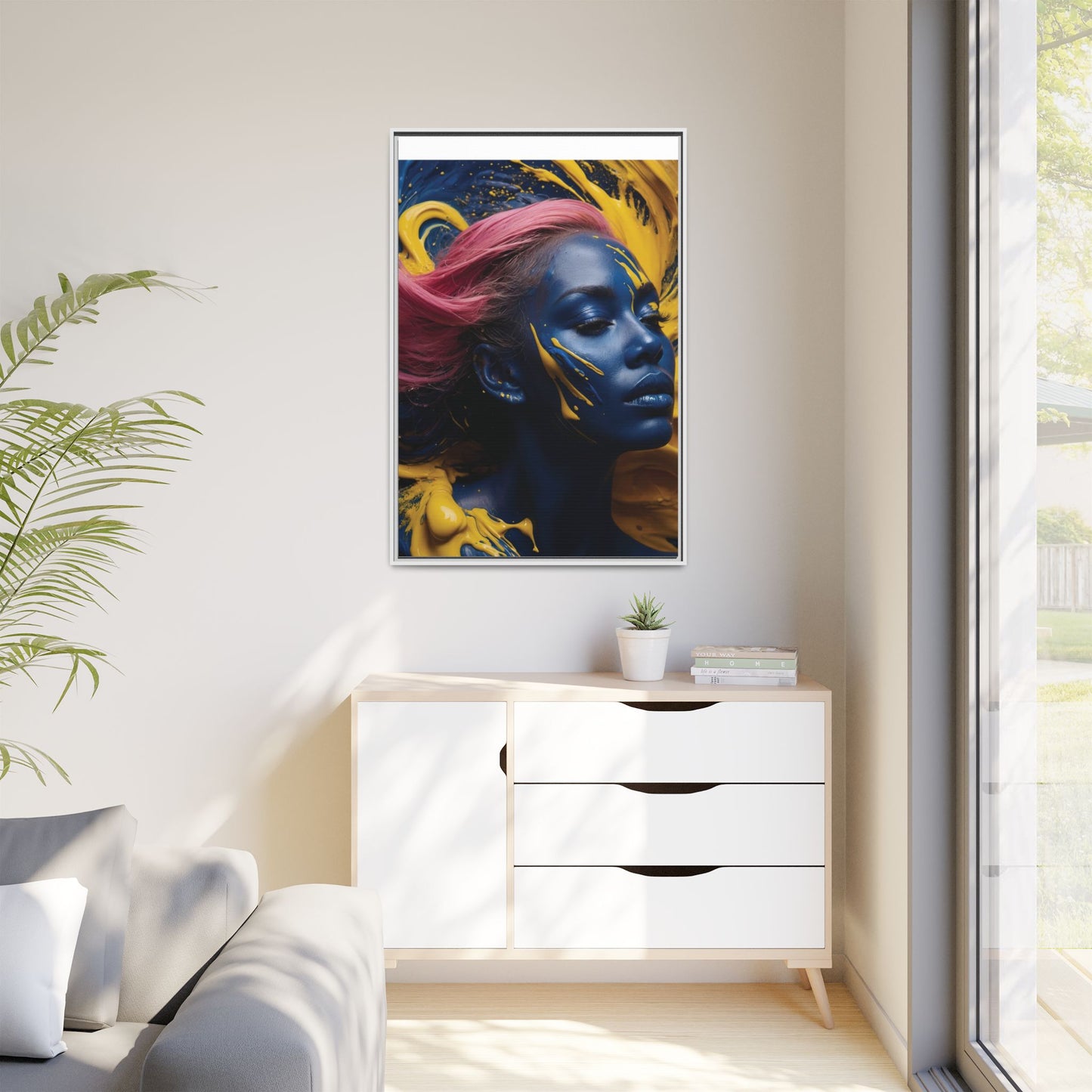 Vibrant Abstract Art Print - Multicolor Framed Canvas Wall Decor