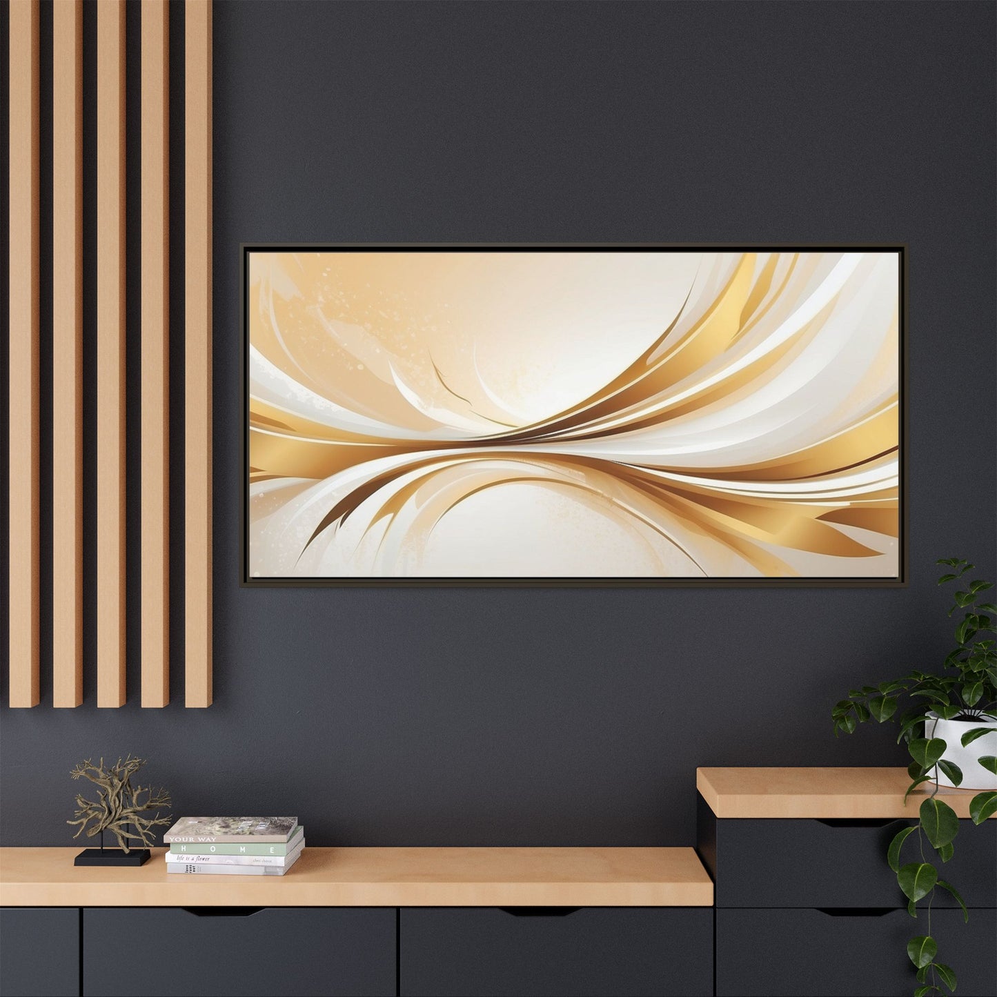 Modern Abstract Wall Art - Framed Matte Canvas Decor