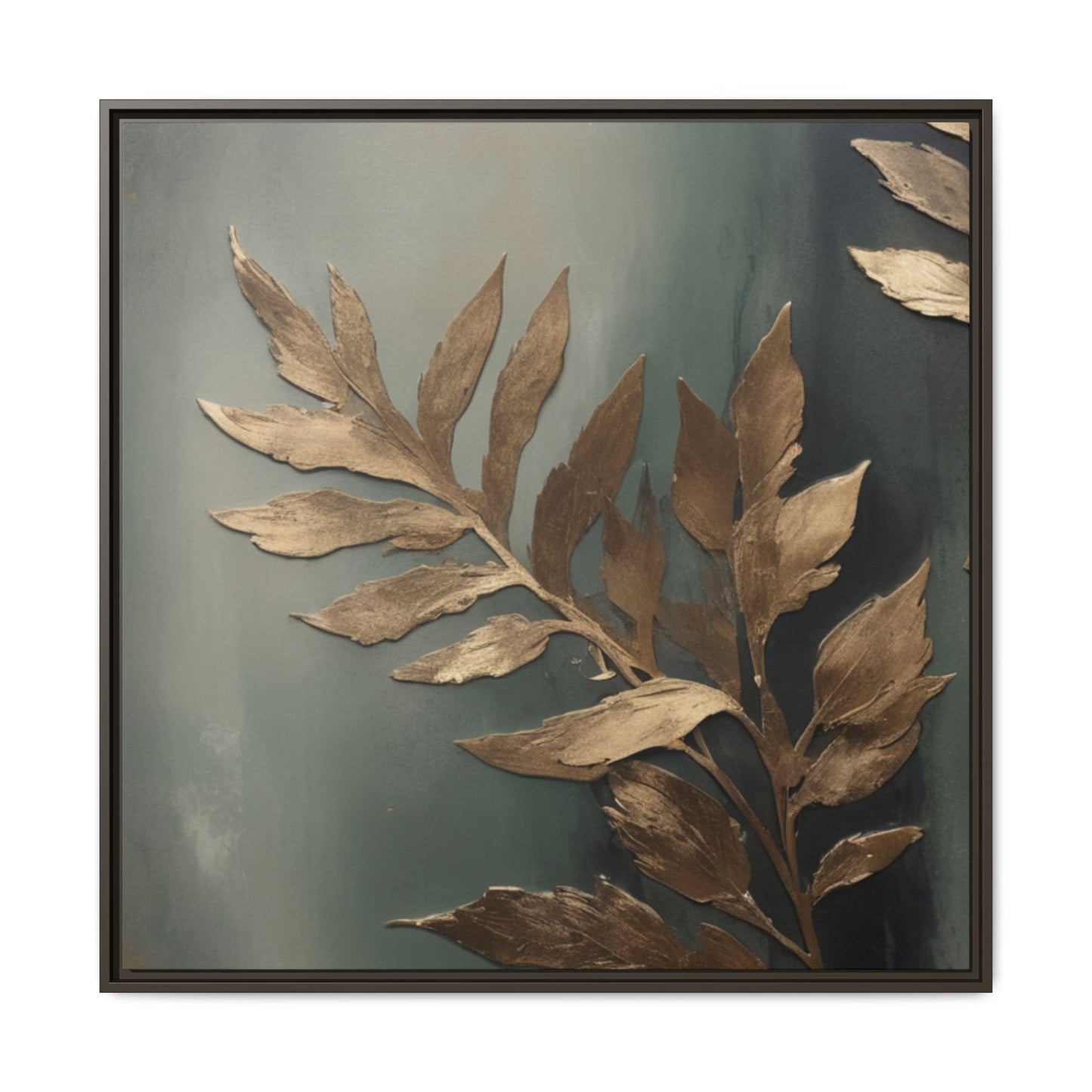 luxury Gold Leaf Framed Canvas Art - Multi-color Home Decor